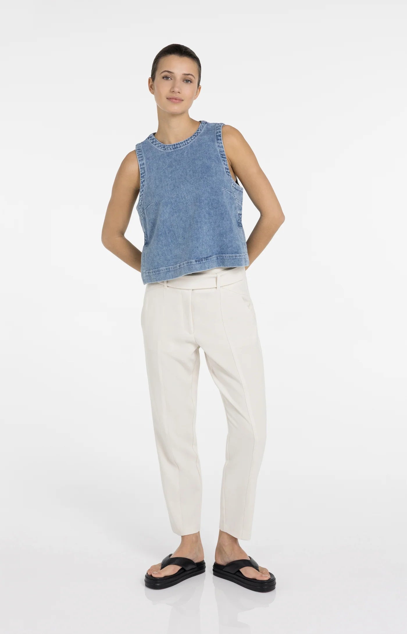 Yaya Sleeveless Denim Top