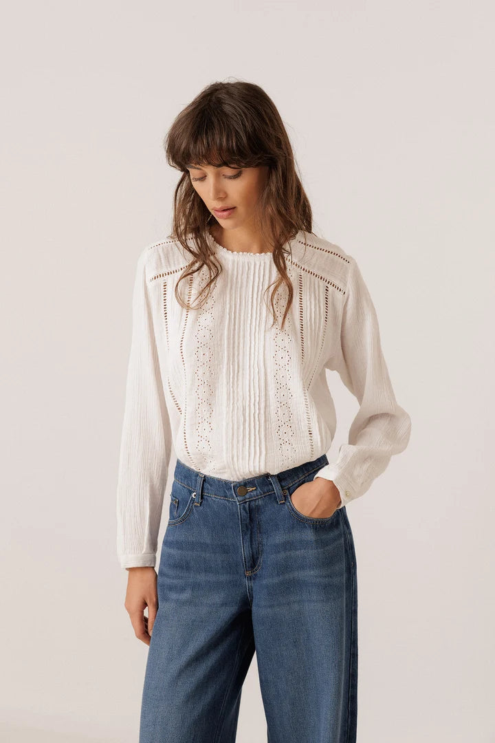 Romantic Double-Gauze Blouse