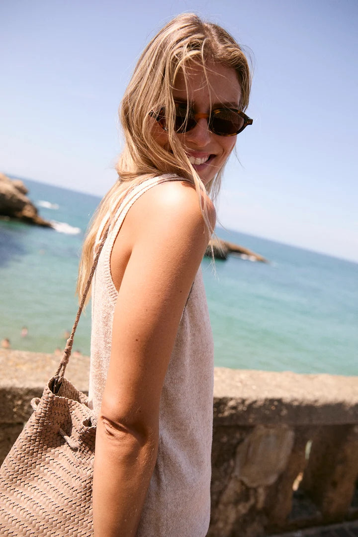 Fine Knit Merino Top Beige