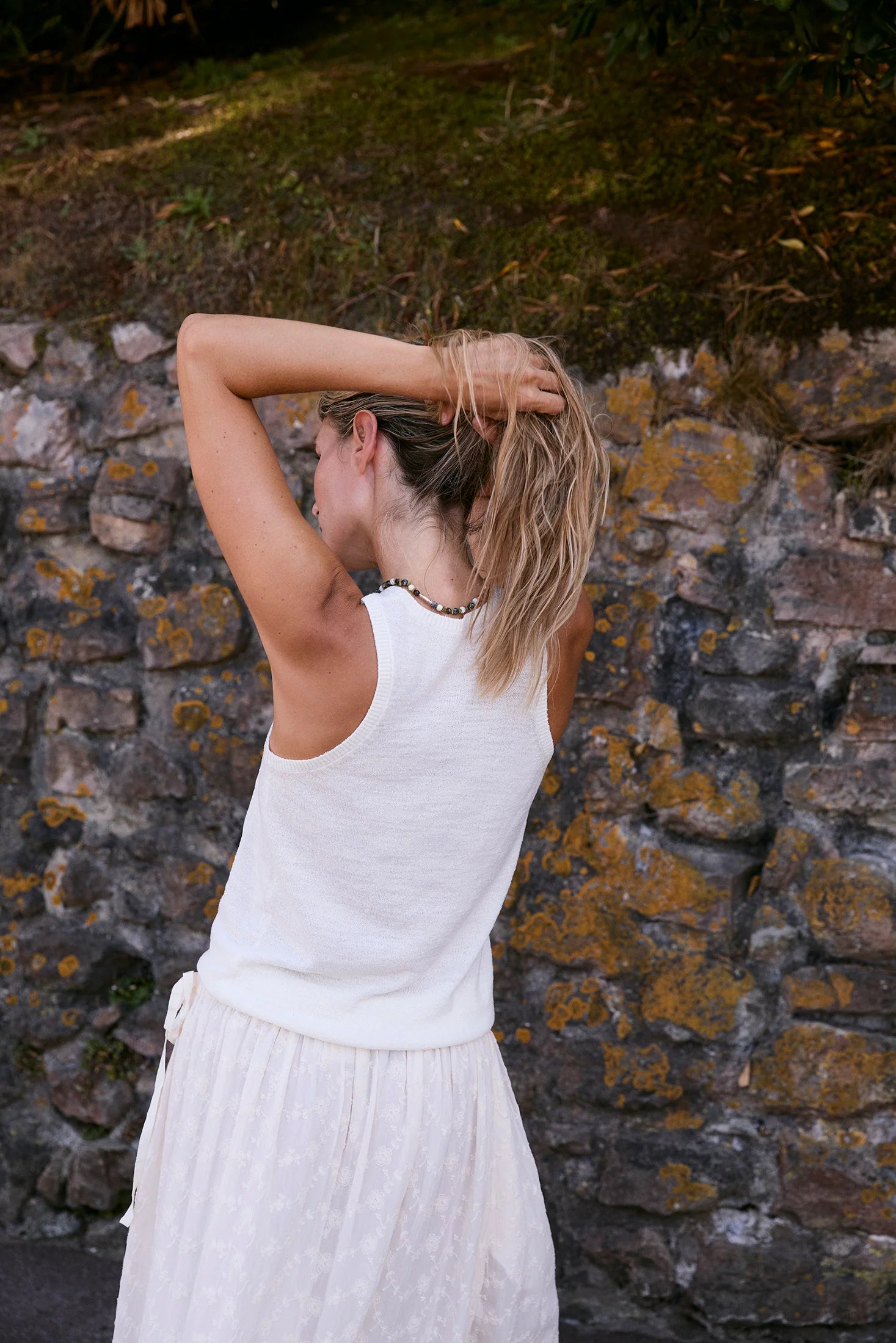 Lana Halter Ecru Merino Top