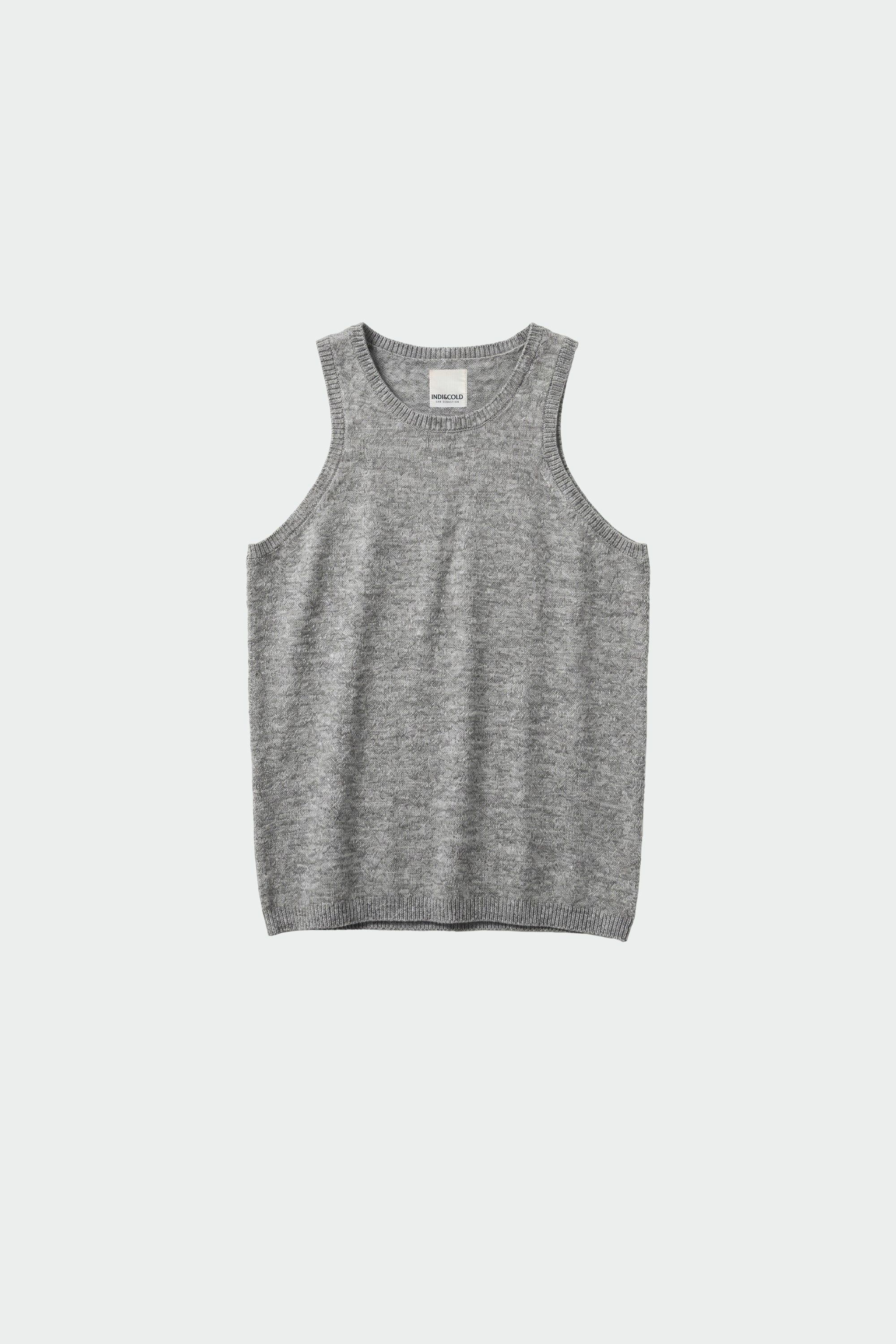 Lana Halter Grey Merino Top