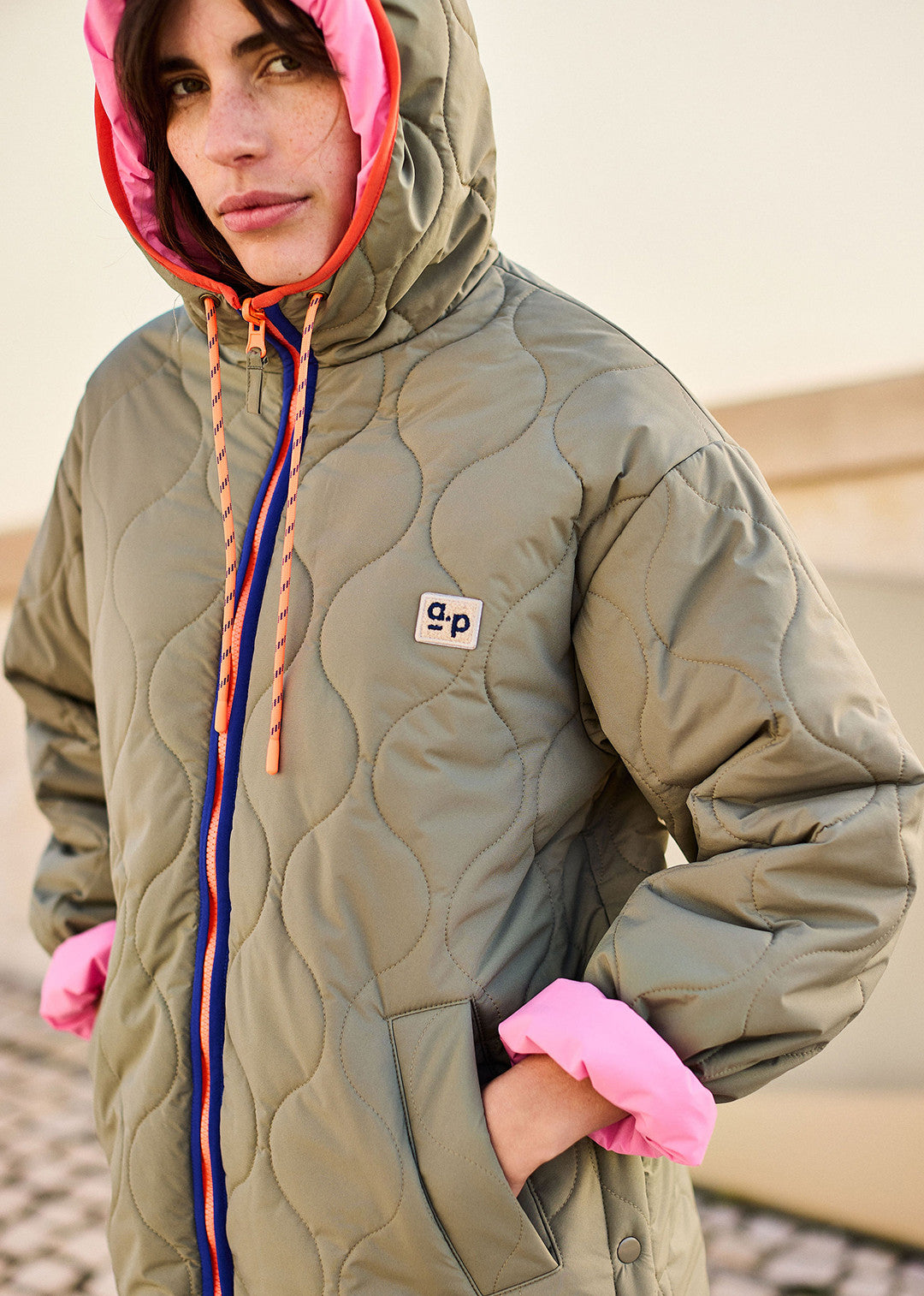 A.P Reversible Hooded Women's Parka - Khaki Green