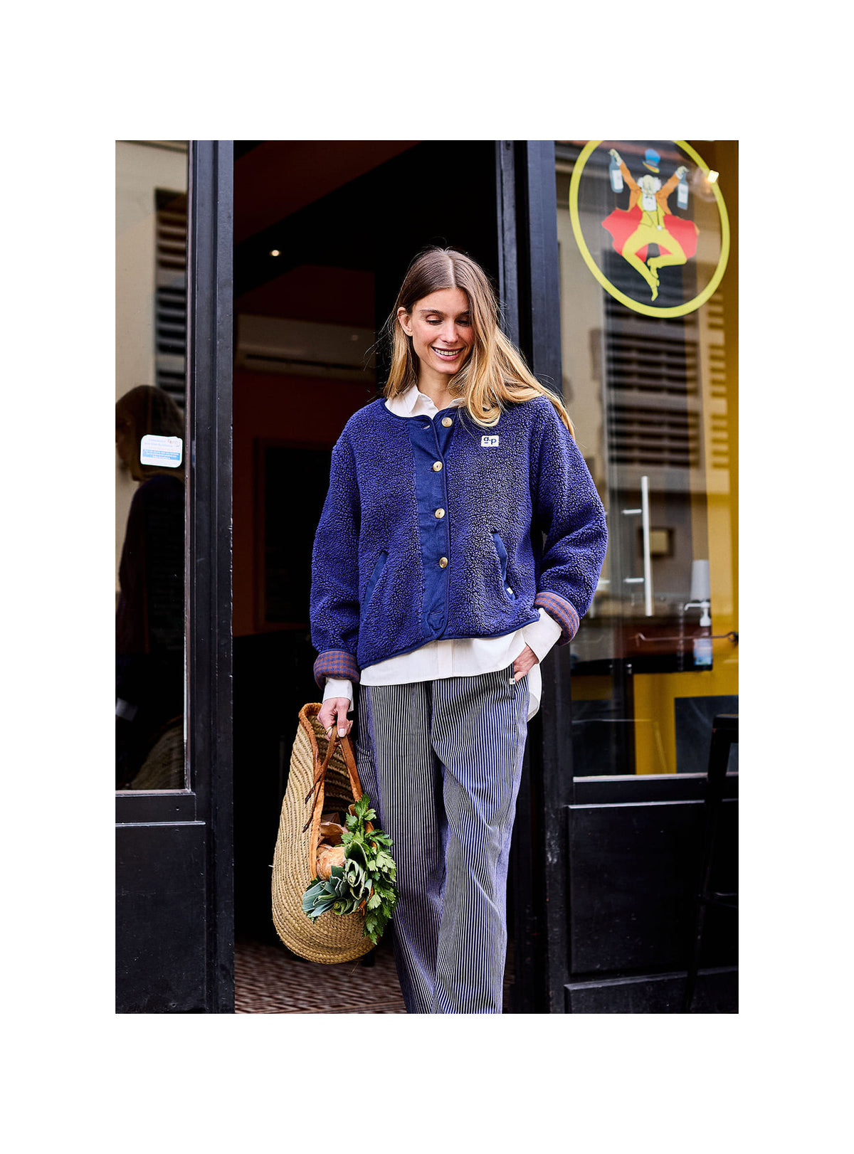 A.P Marine Blue & Gingham Reversible Jacket
