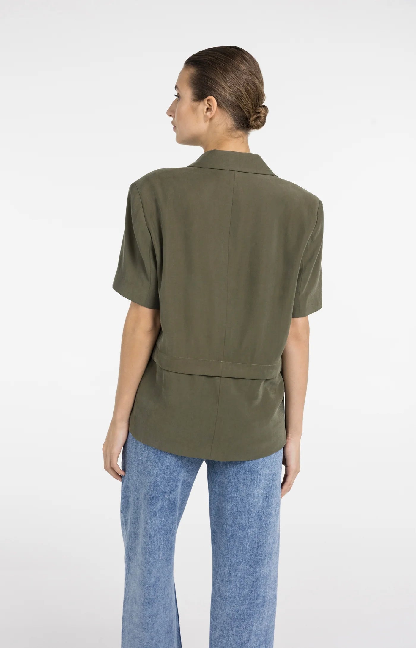 Army Green Woven Blazer