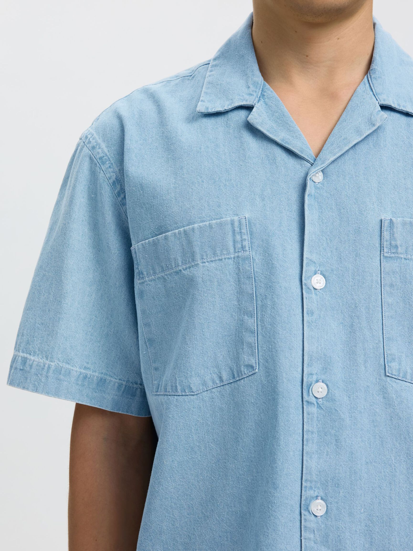 Carlo Light Blue Denim Short Sleeve Shirt