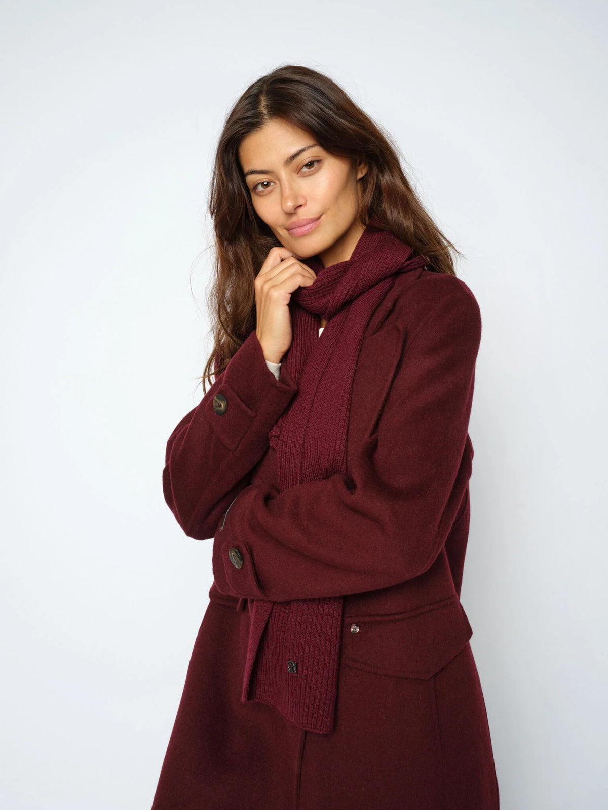 Tova Wool Rib Scarf Cabernet