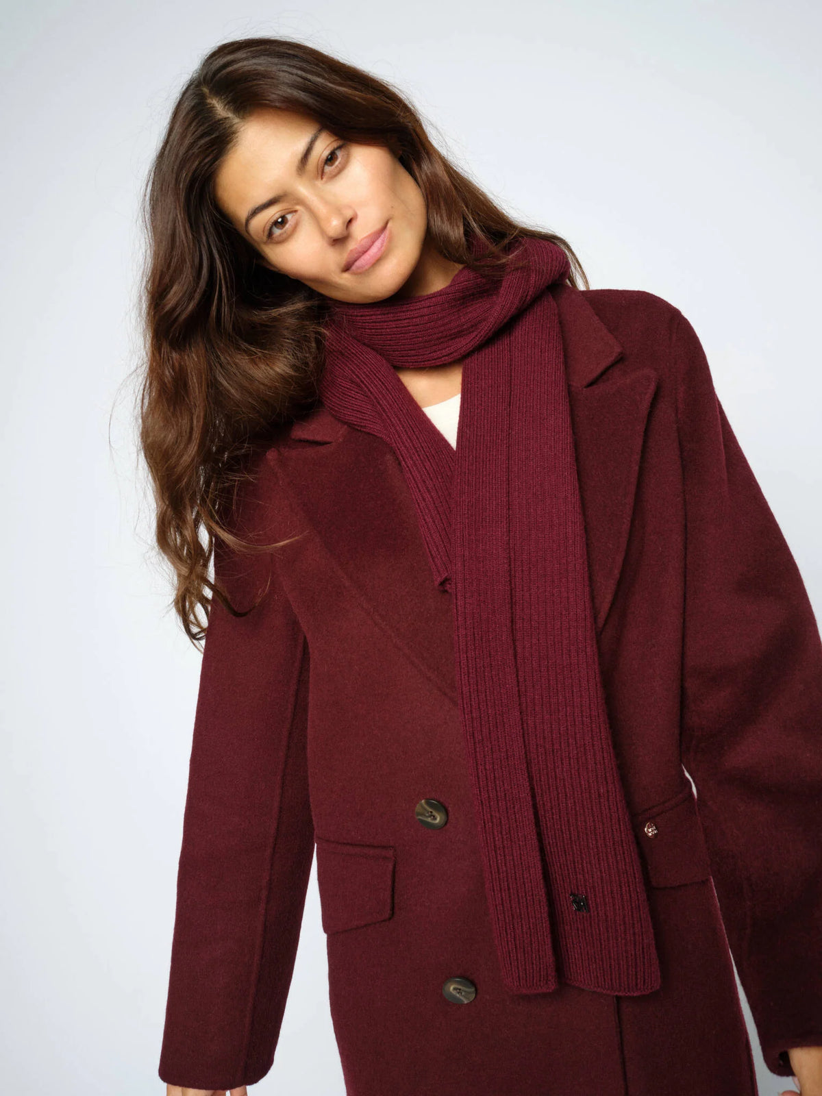 Tova Wool Rib Scarf Cabernet