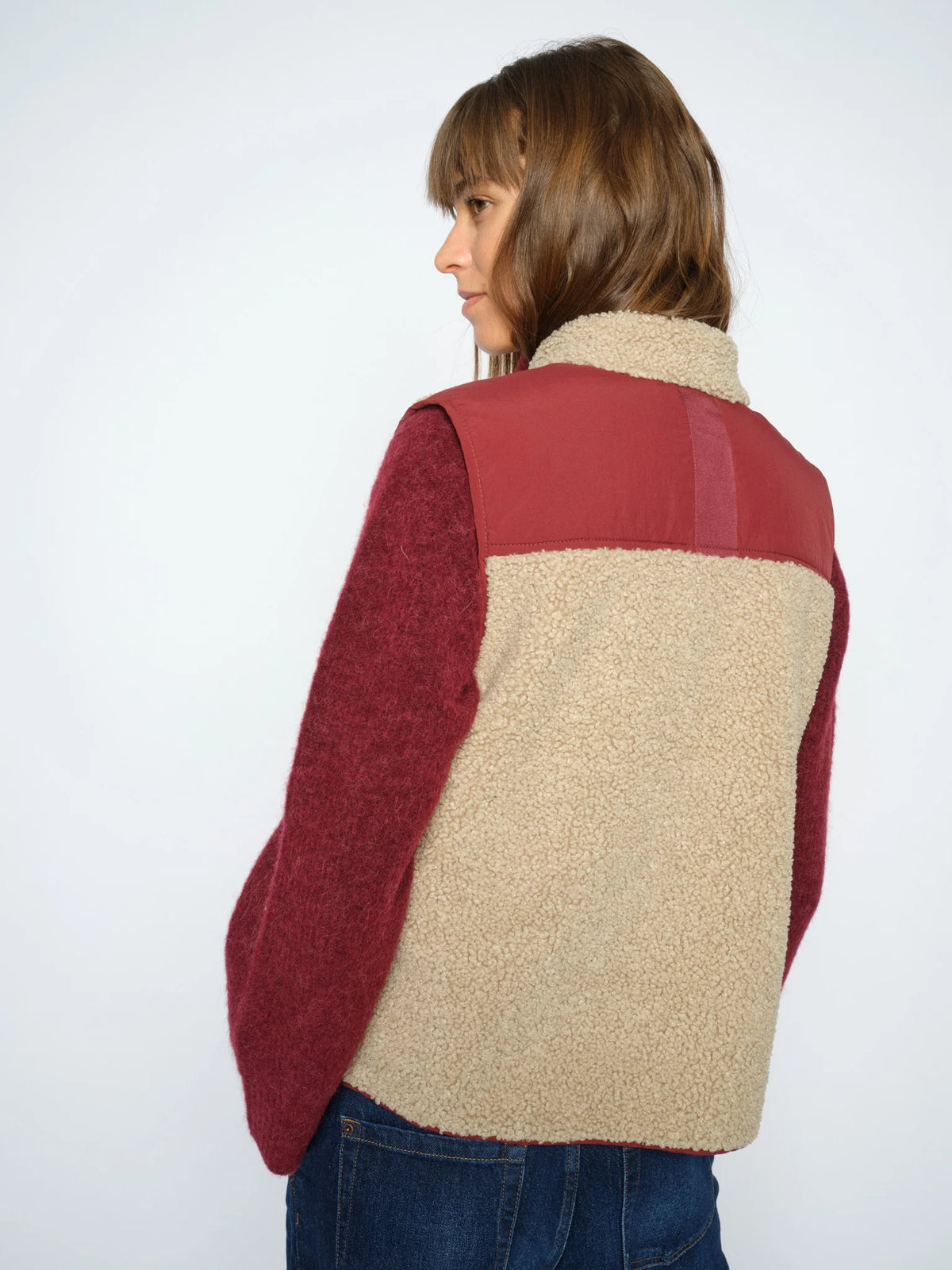 Eli Rowe Teddy Vest - Cabernet