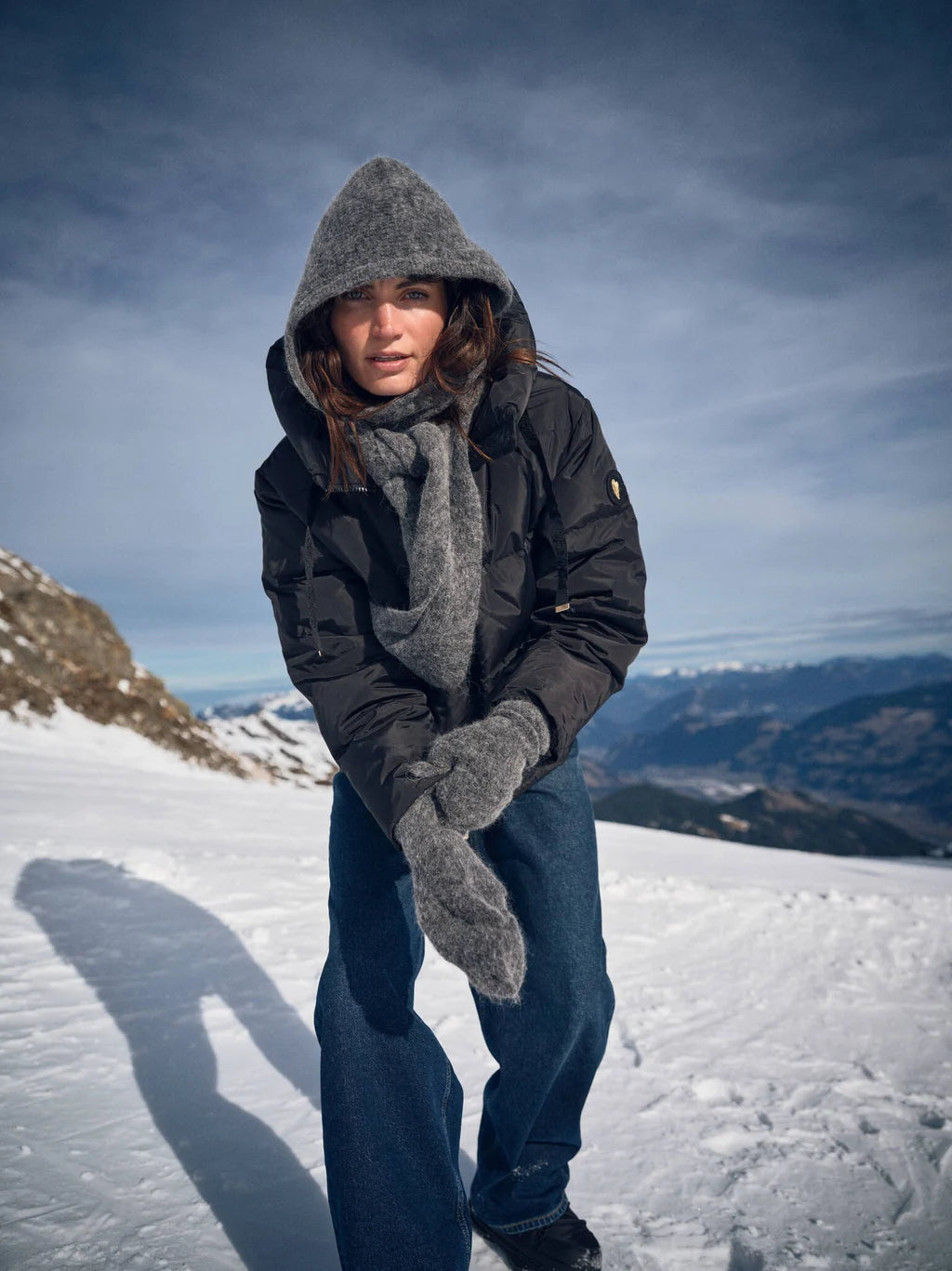 Thora Hooded Scarf Thunderstorm