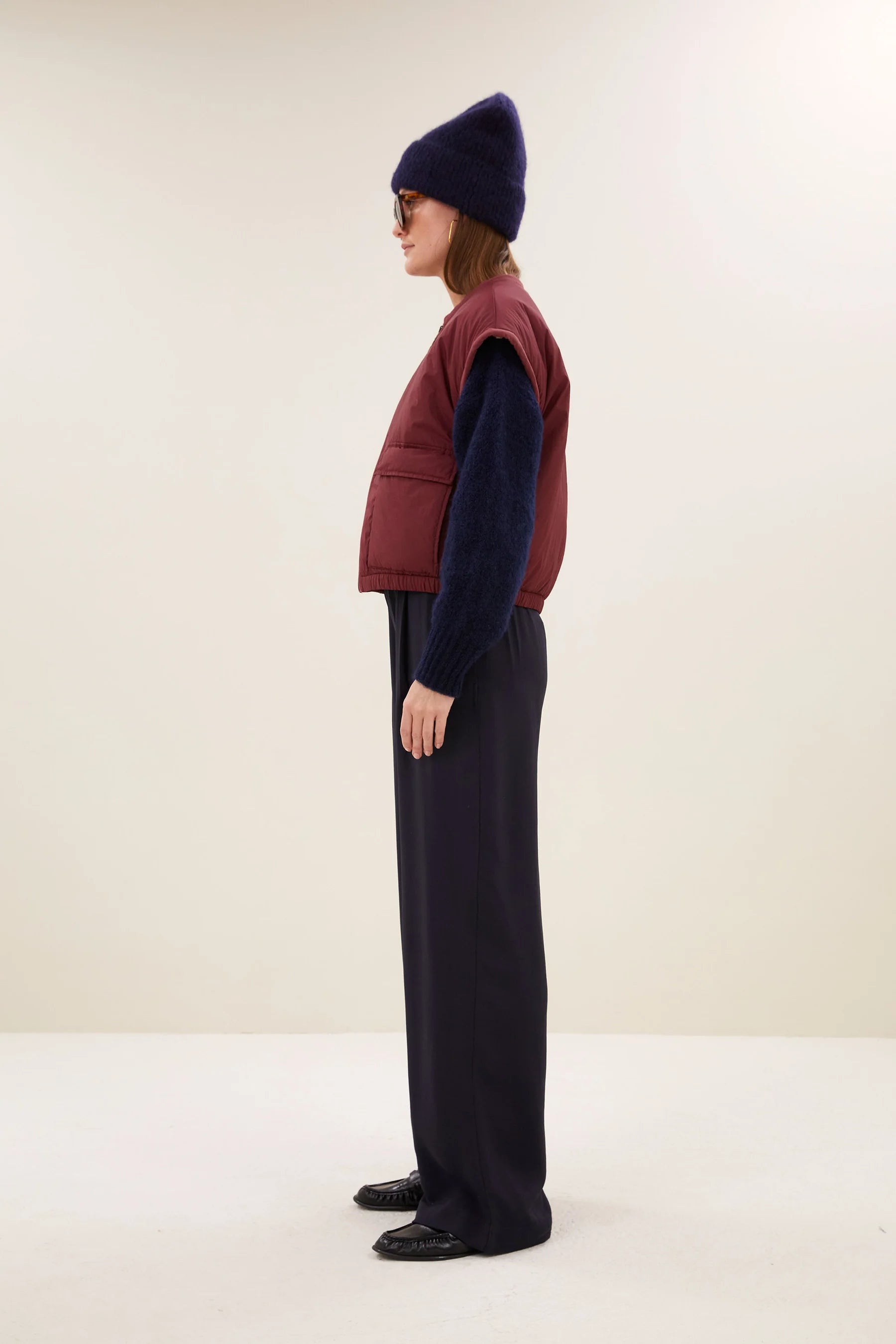 Gio Sleeveless Jacket - Wine