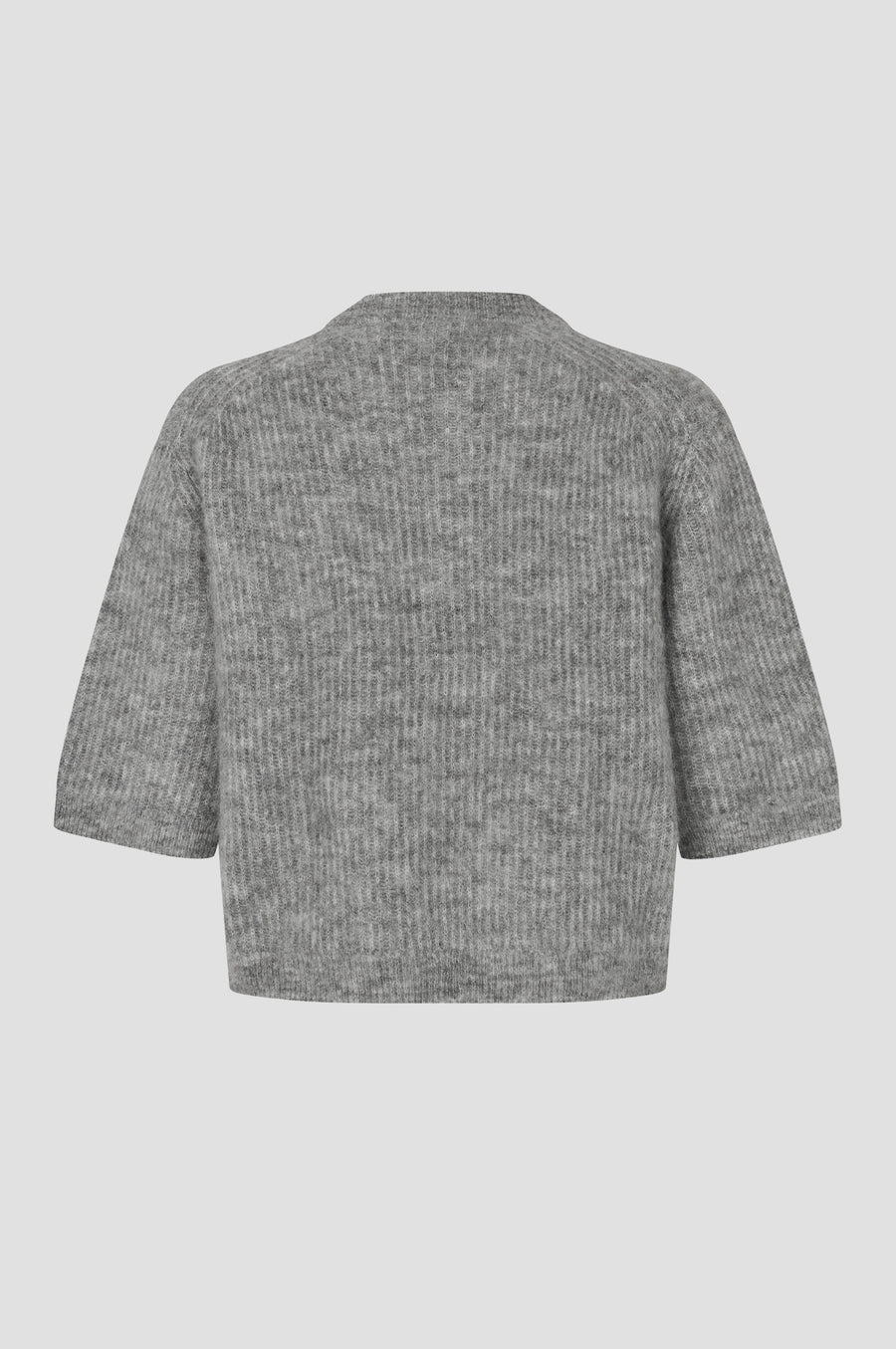 Andrea Knit Rib Cardigan Grey Melange