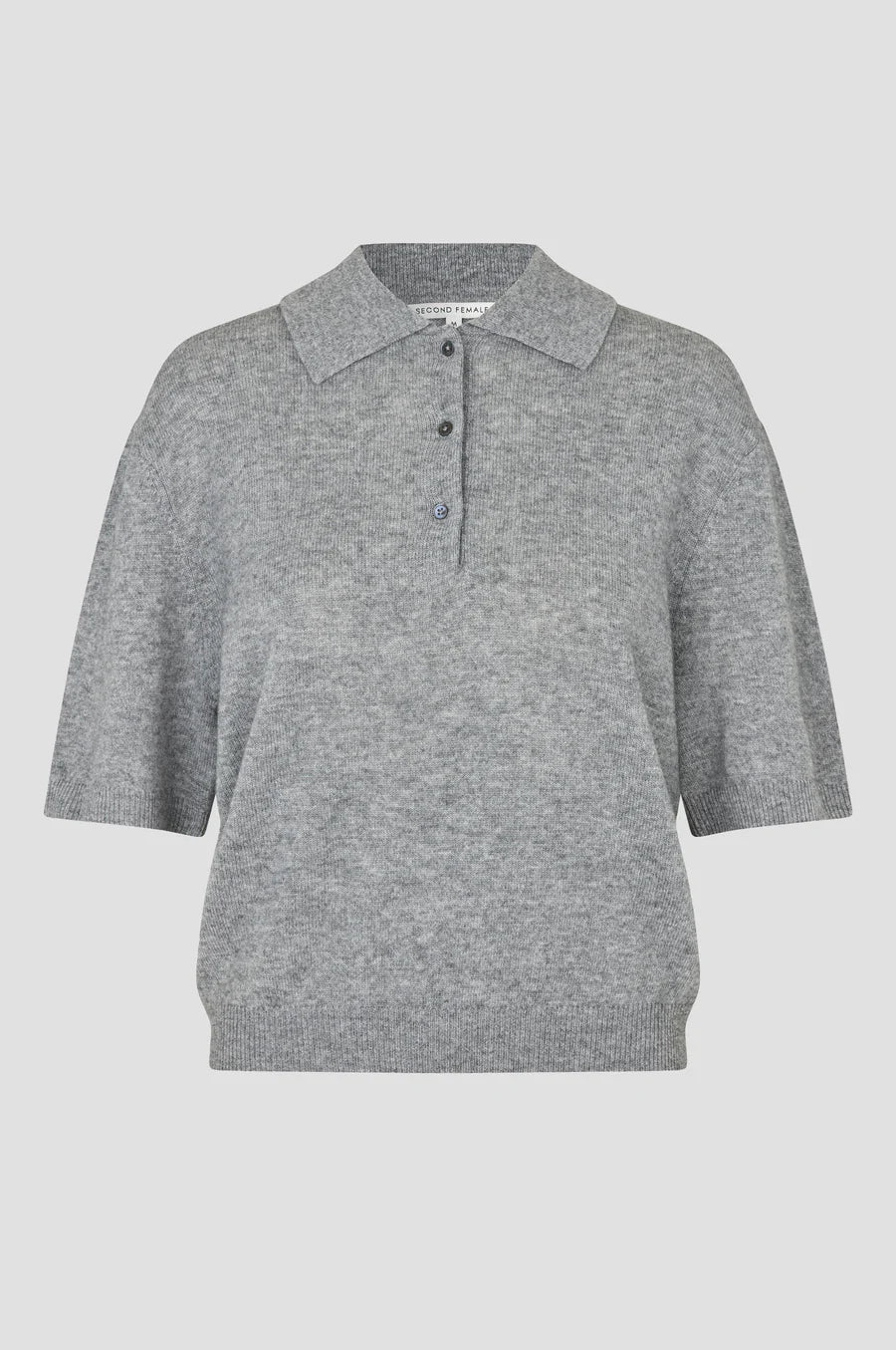 Lngo SS Knit Collar Top