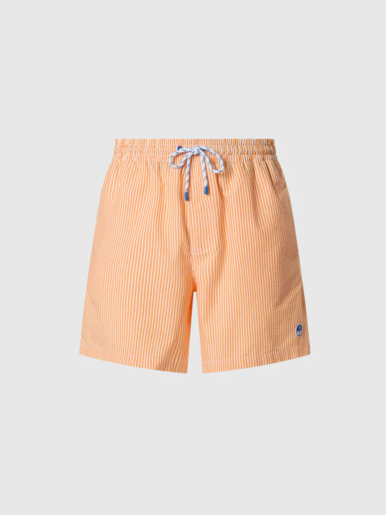 North Sails Orange Striped Swim Shorts