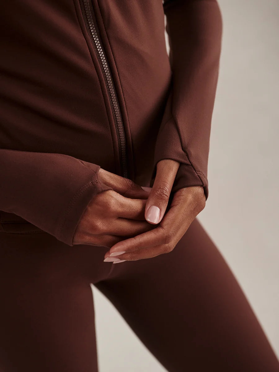 Always Zip-Through Sweat - Deep Mahogany