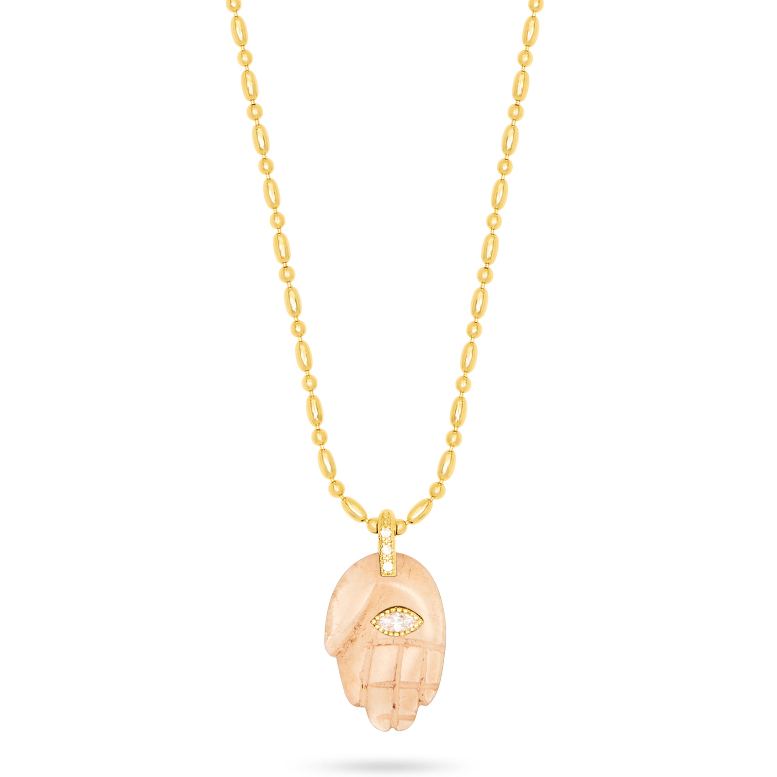 Protective Hand Pendant Necklace- Smokey Quartz