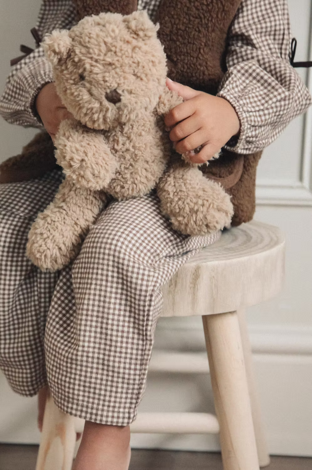 Unisex Brown Gingham Trousers