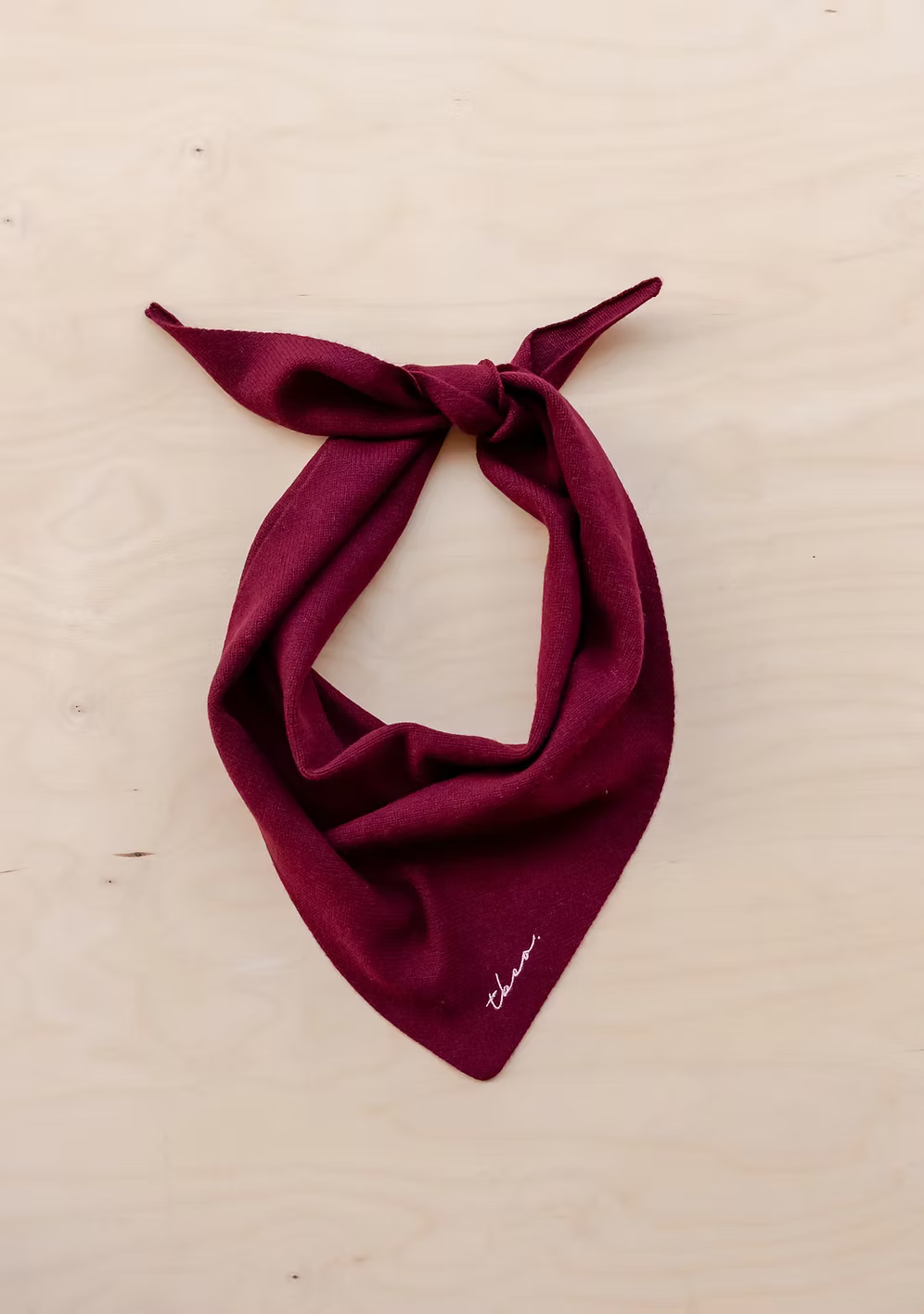 TBCo Small Burgundy Merino Wool Triangle Scarf