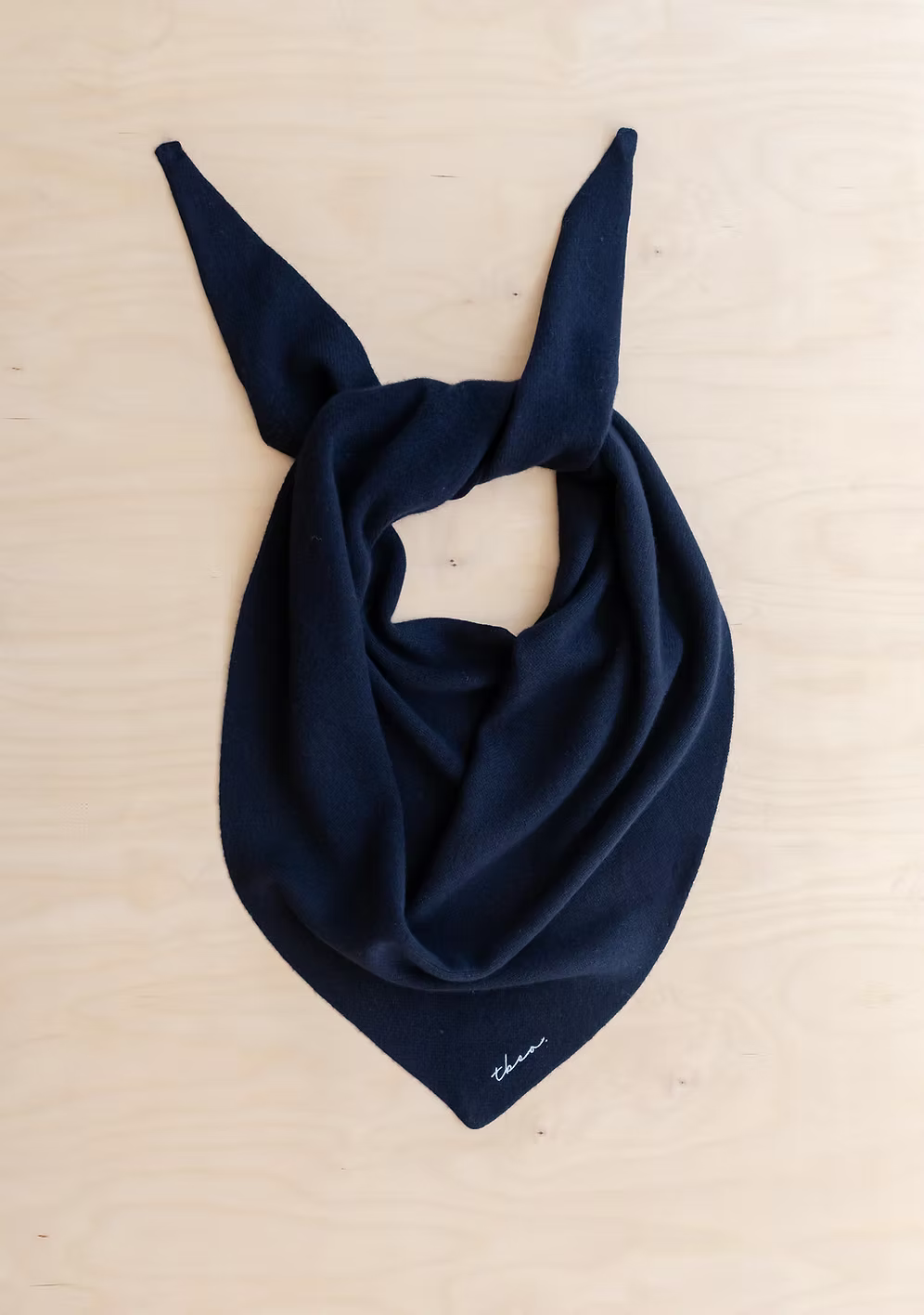 TBCo Large Navy Merino Wool Triangle Scarf