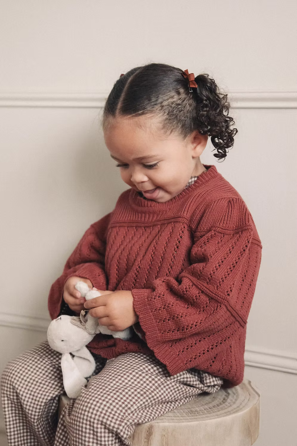 Minnie & Monty Dusky Berry Flare Sleeve Knit