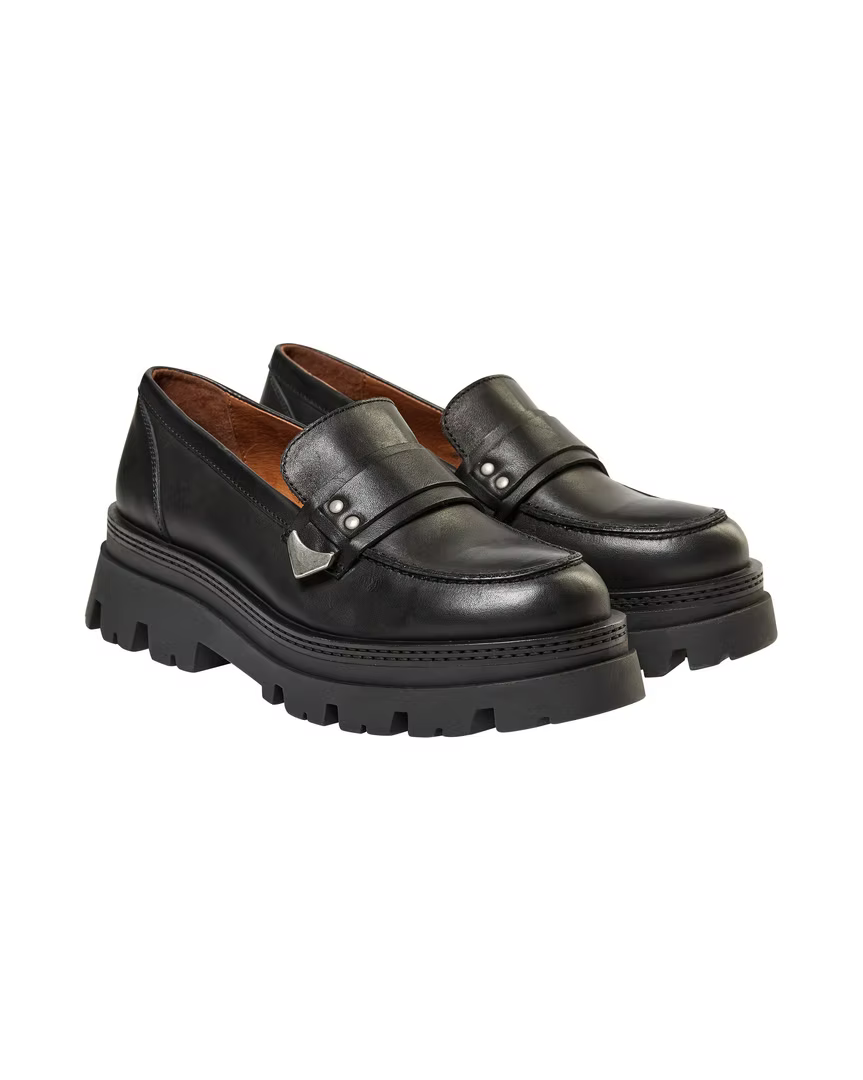 Mos Mosh Black Leather Loafer