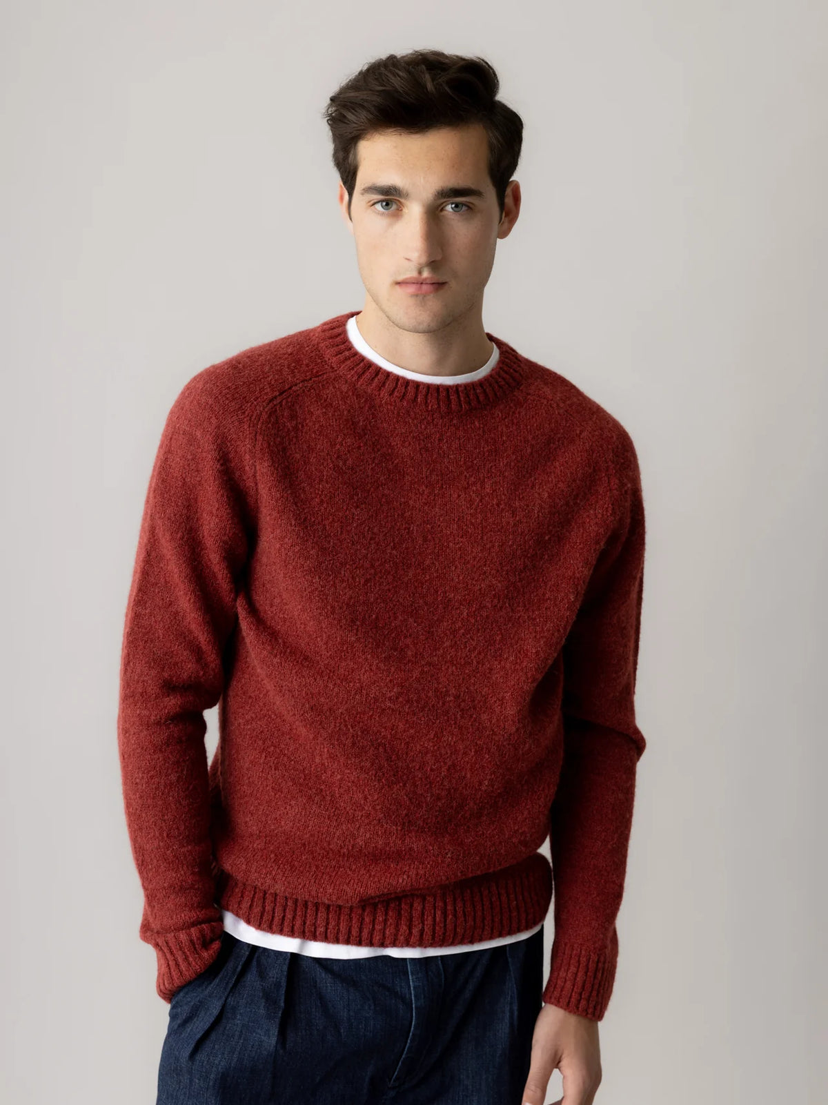 Carlos Crew Neck Knit - Burnt Russet