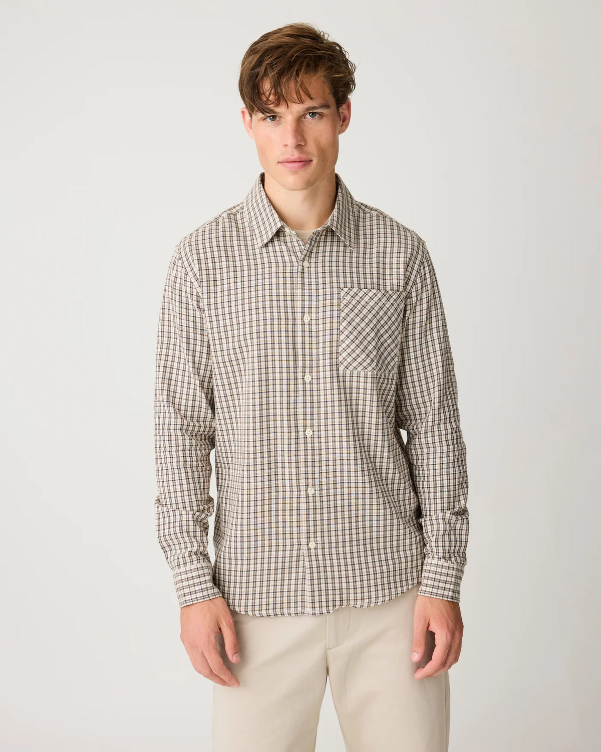 Dune Check Flannel Shirt Creme