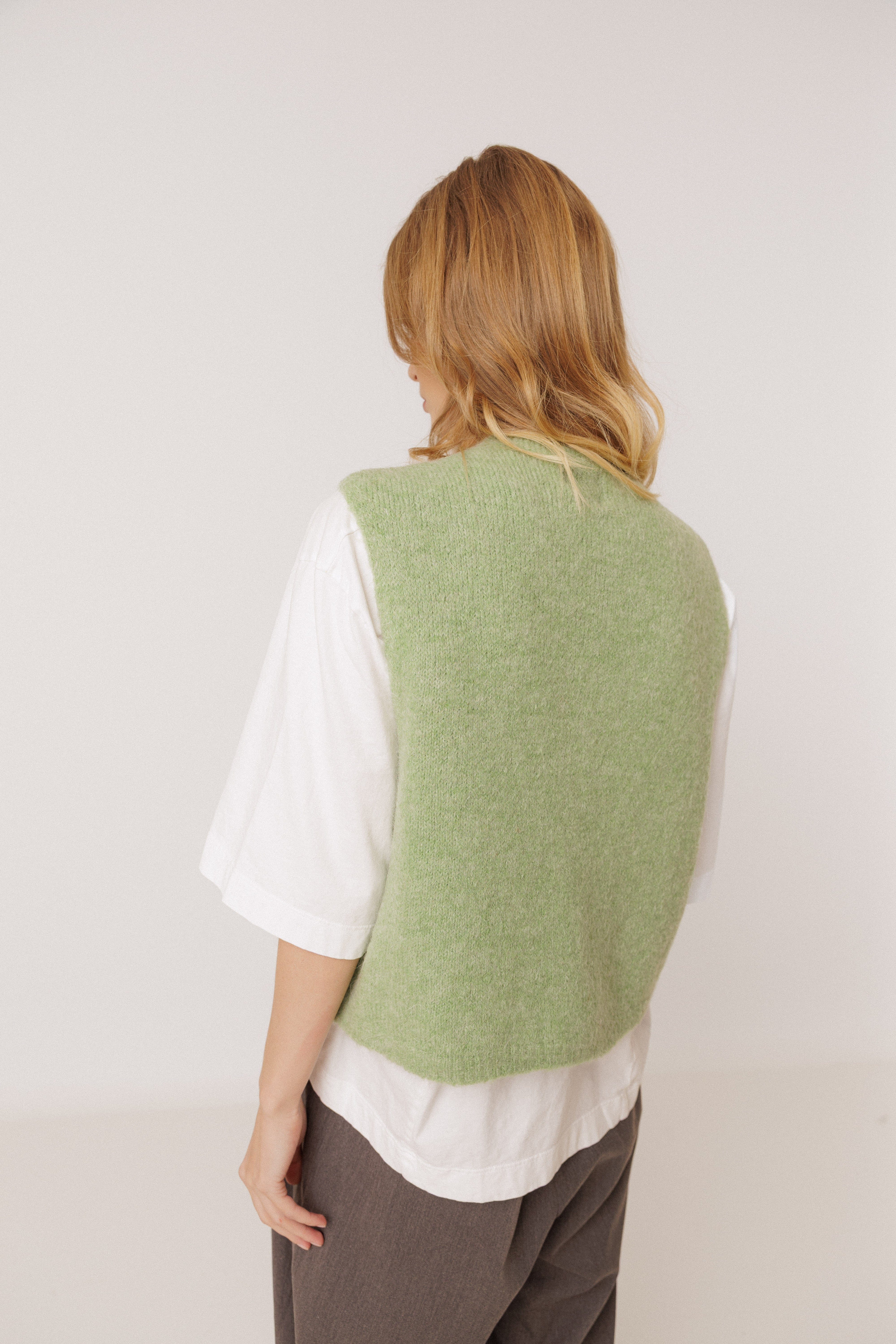 Boxy Mohair Vest - Green