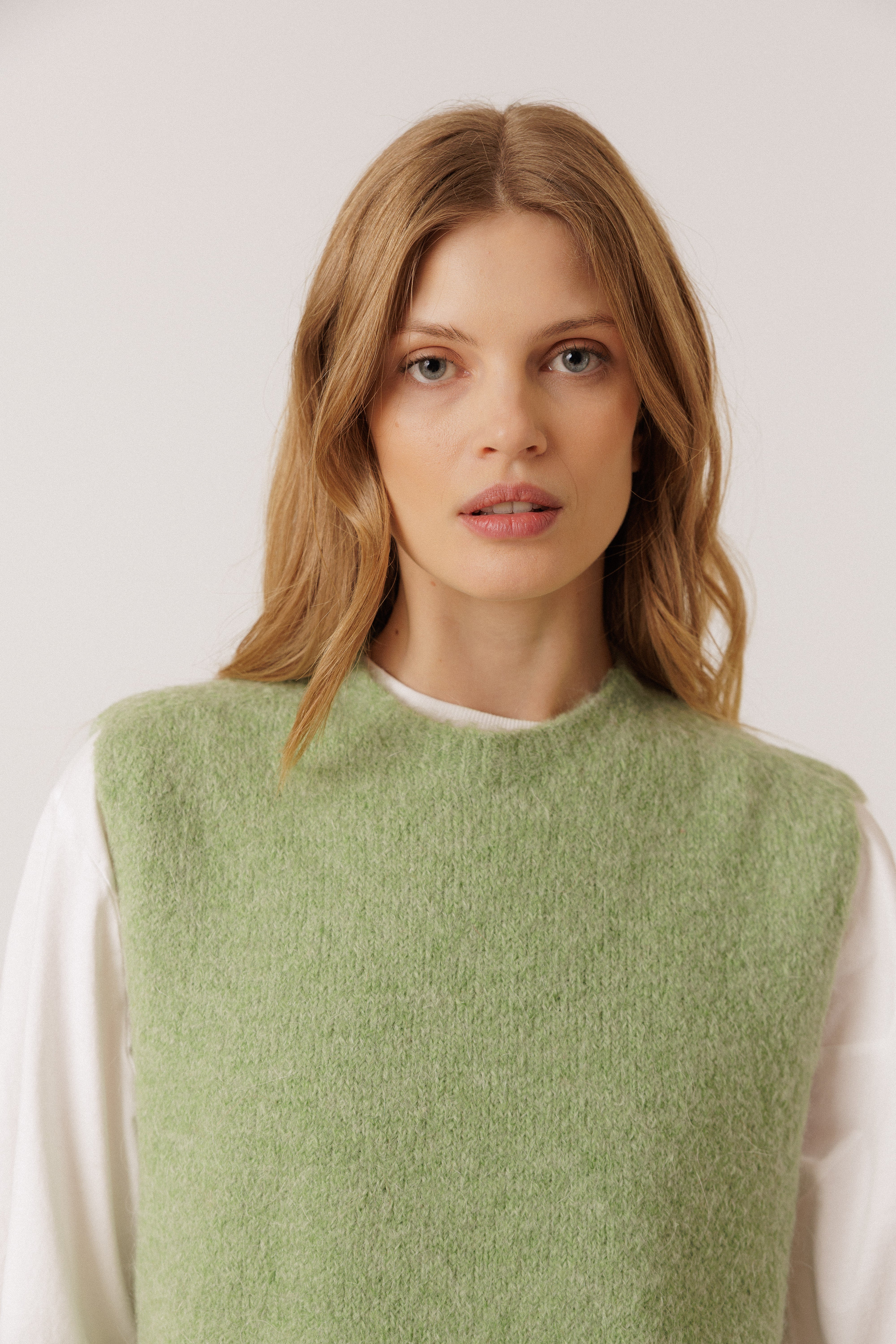 Boxy Mohair Vest - Green