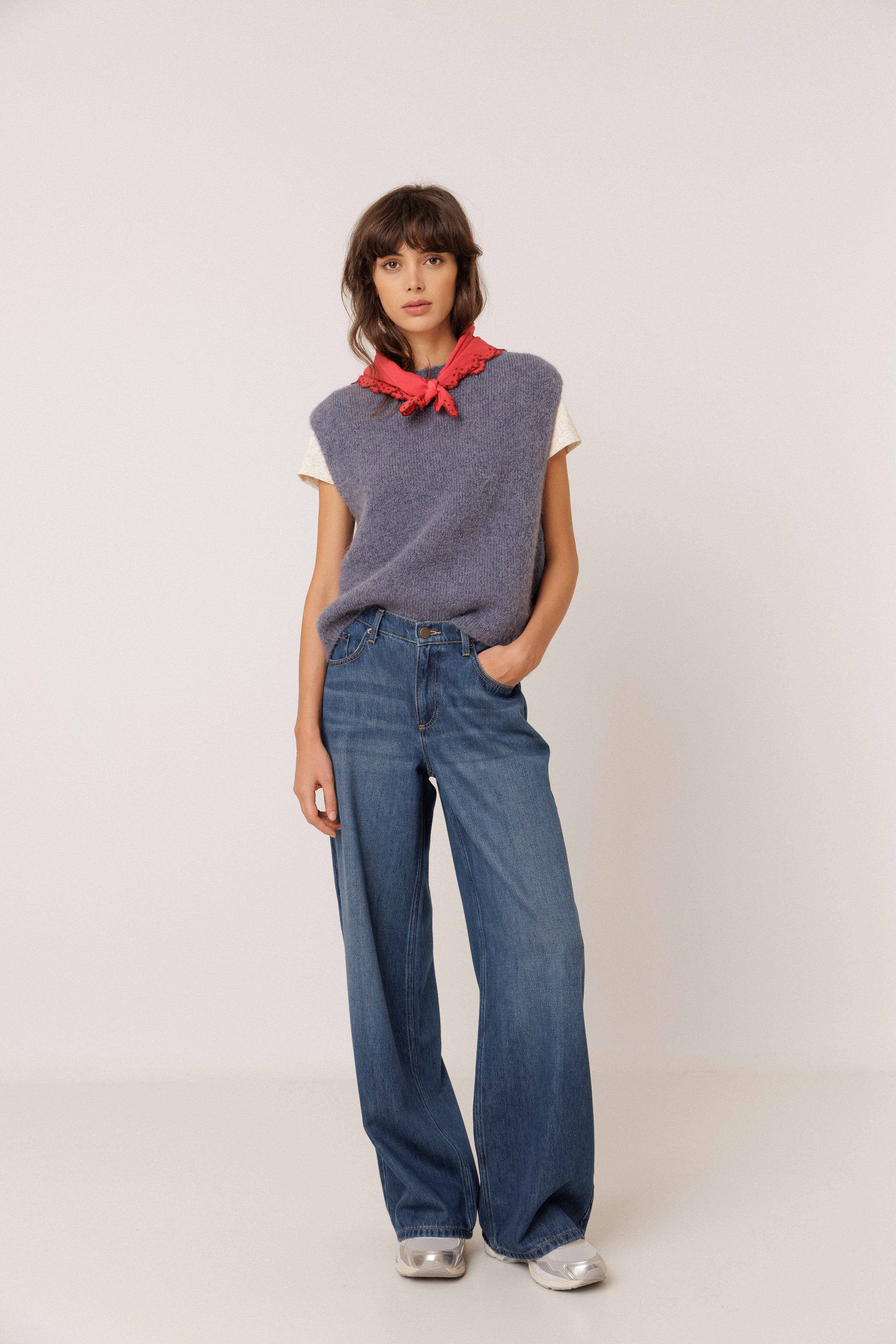 Boxy Mohair Vest - Blue