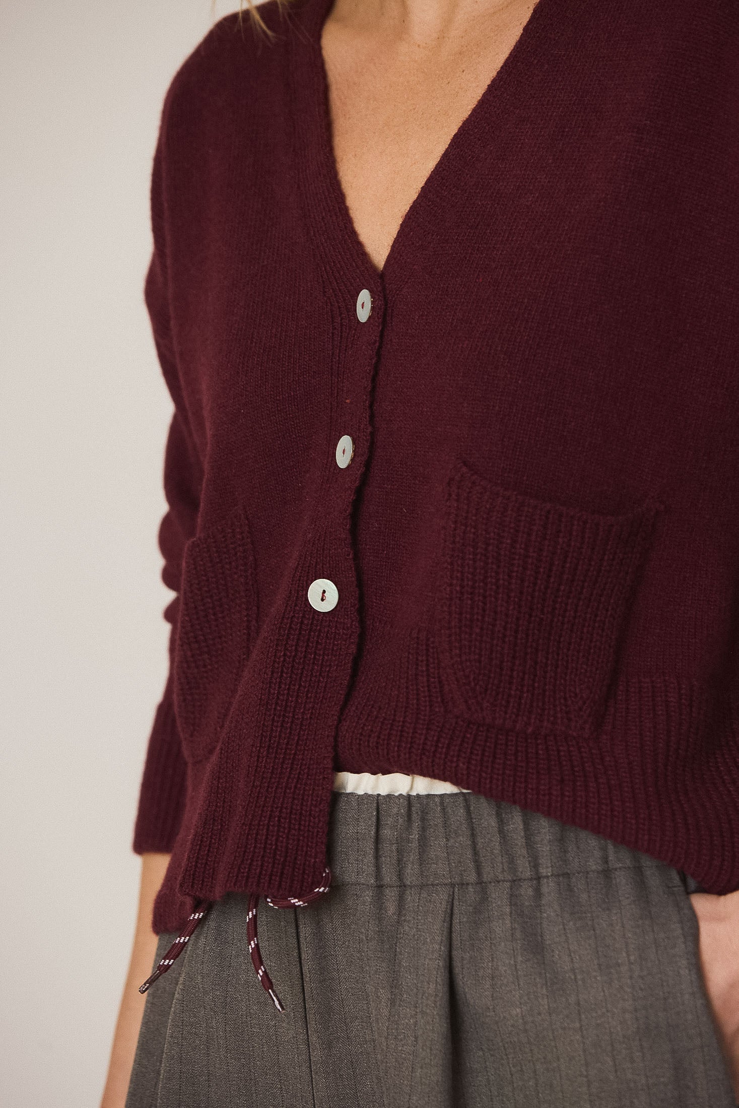 Bordeaux Cardigan with Wool & Cashmere