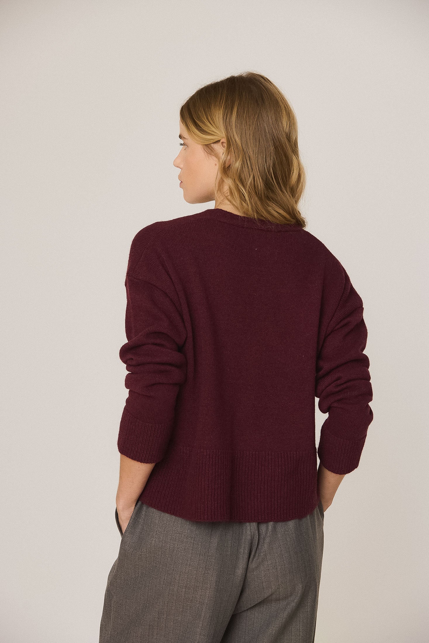 Bordeaux Cardigan with Wool & Cashmere