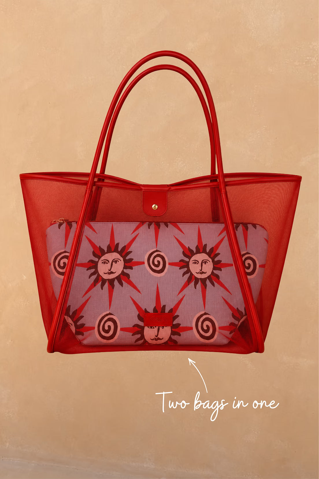 Red Mesh Tote Bag