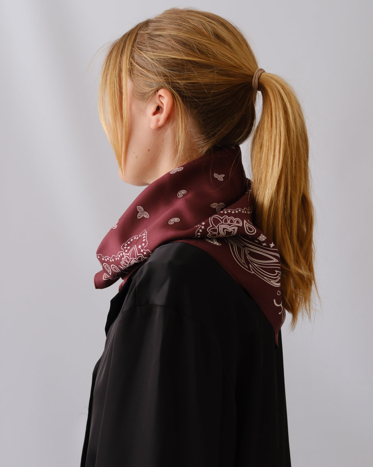 Paisley Scarf Wine Red 65cm