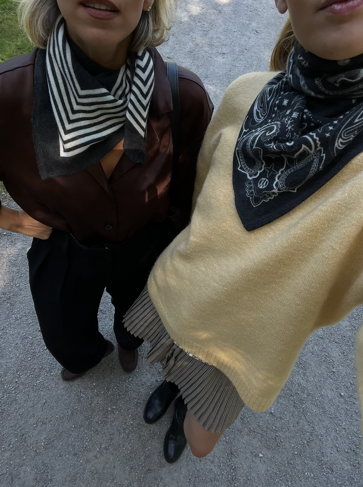 Cashmere Striped Scarf Black 65cm