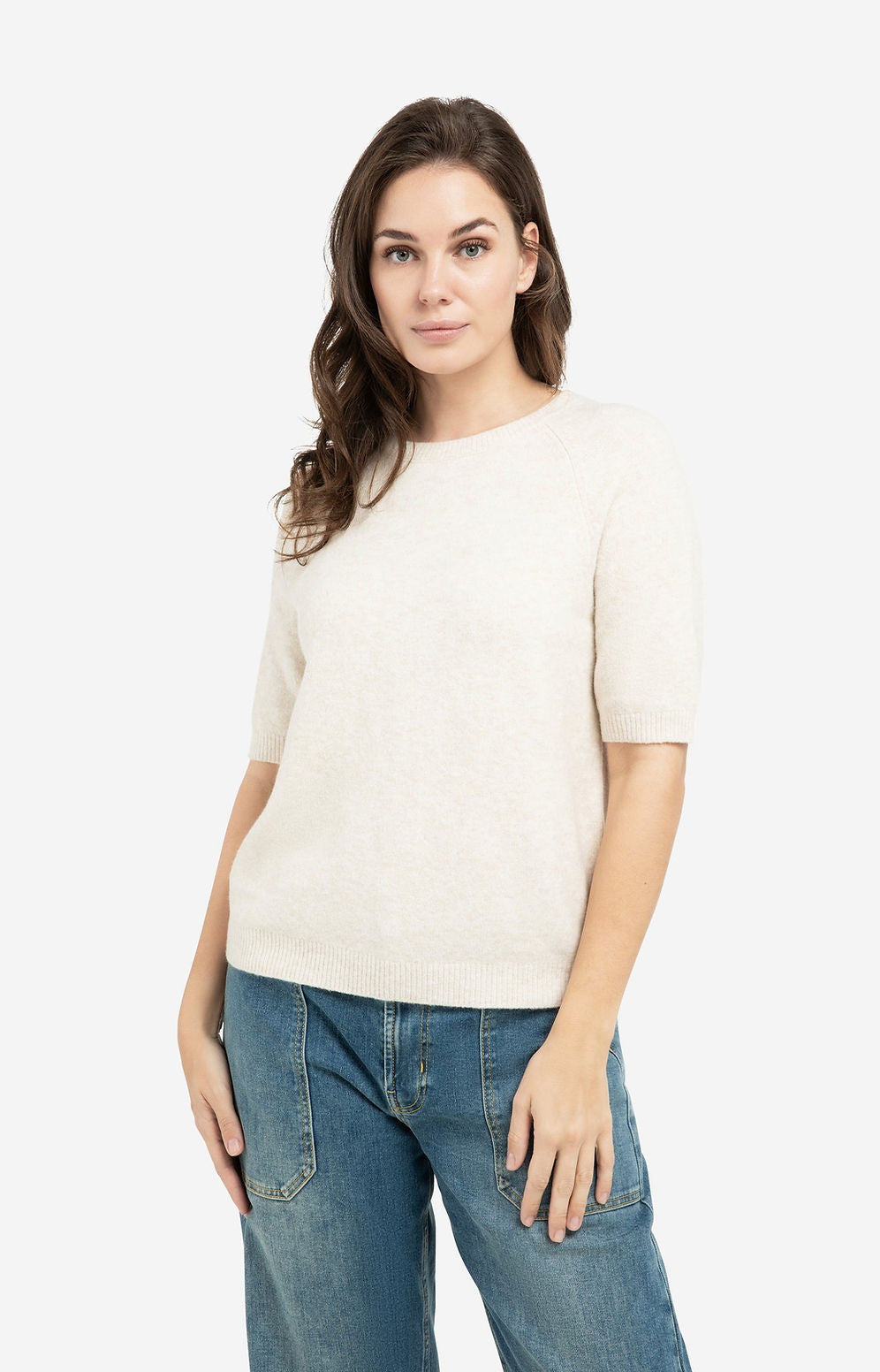Yaya Ivory SS Knit