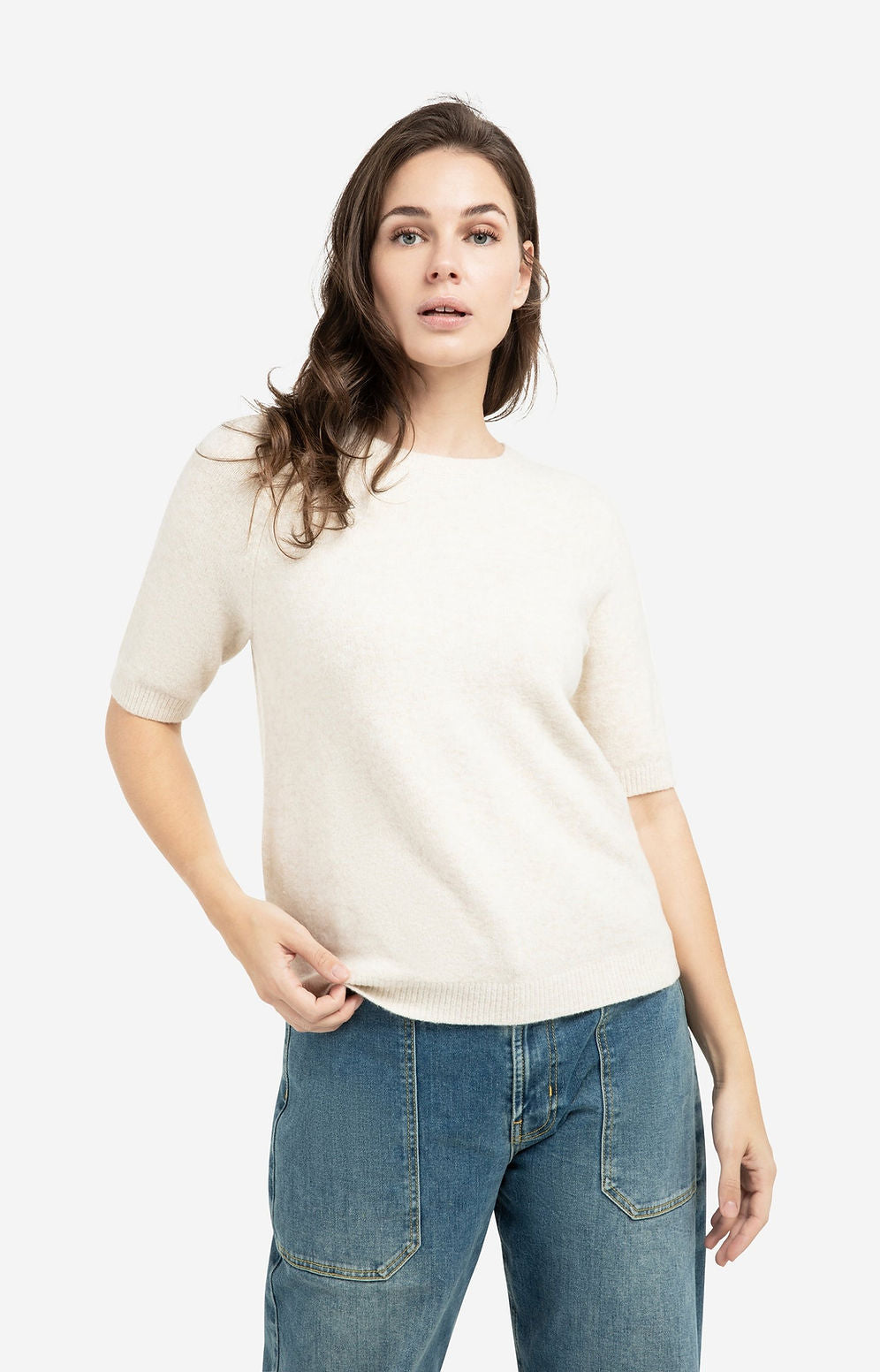 Yaya Ivory SS Knit