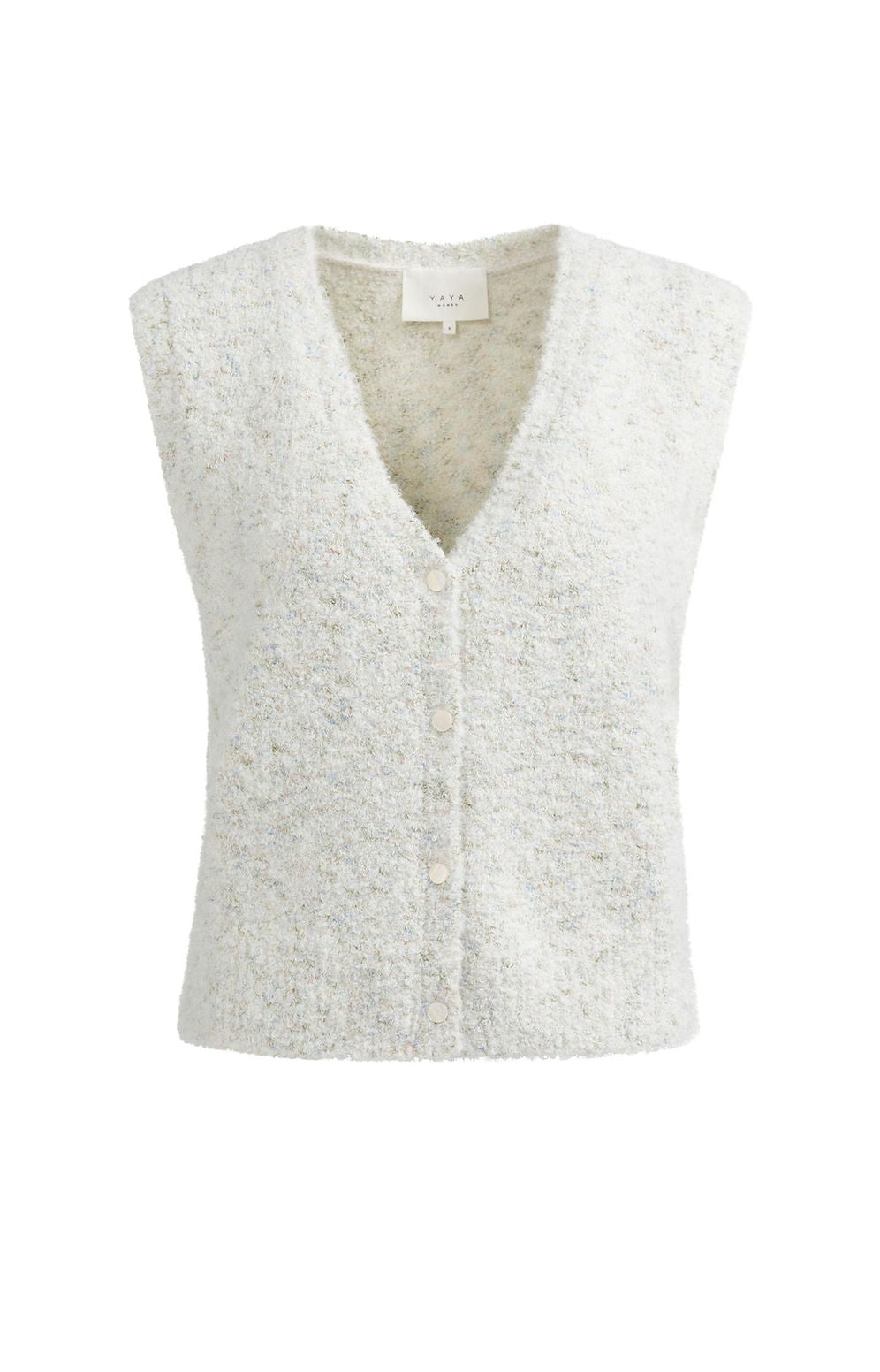 Yaya Sleeveless Boucle Cardigan