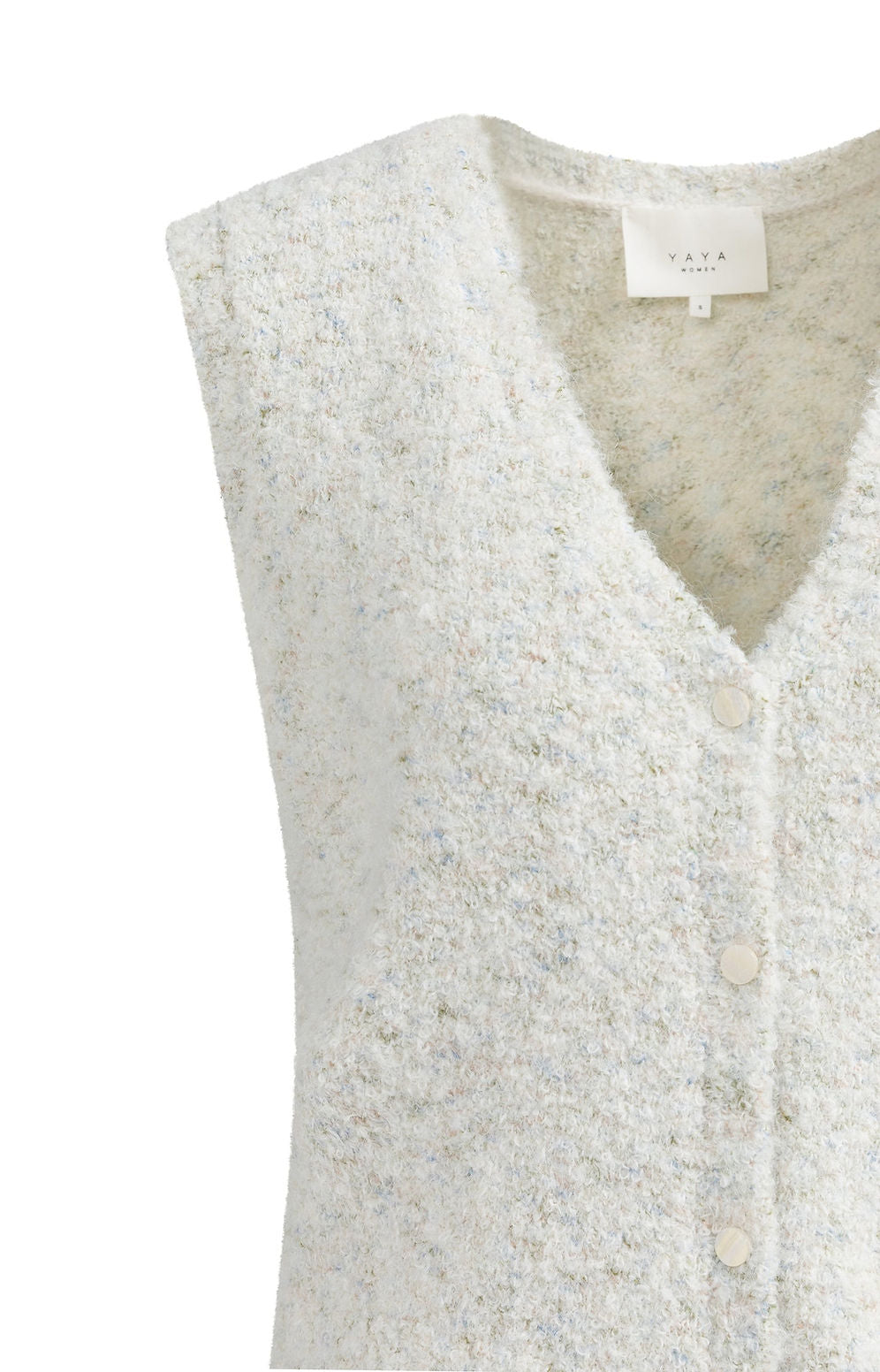 Yaya Sleeveless Boucle Cardigan