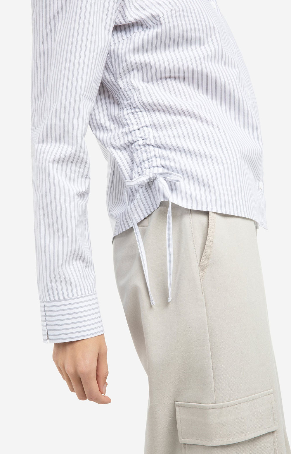 Yaya Drawstring Stripe Shirt