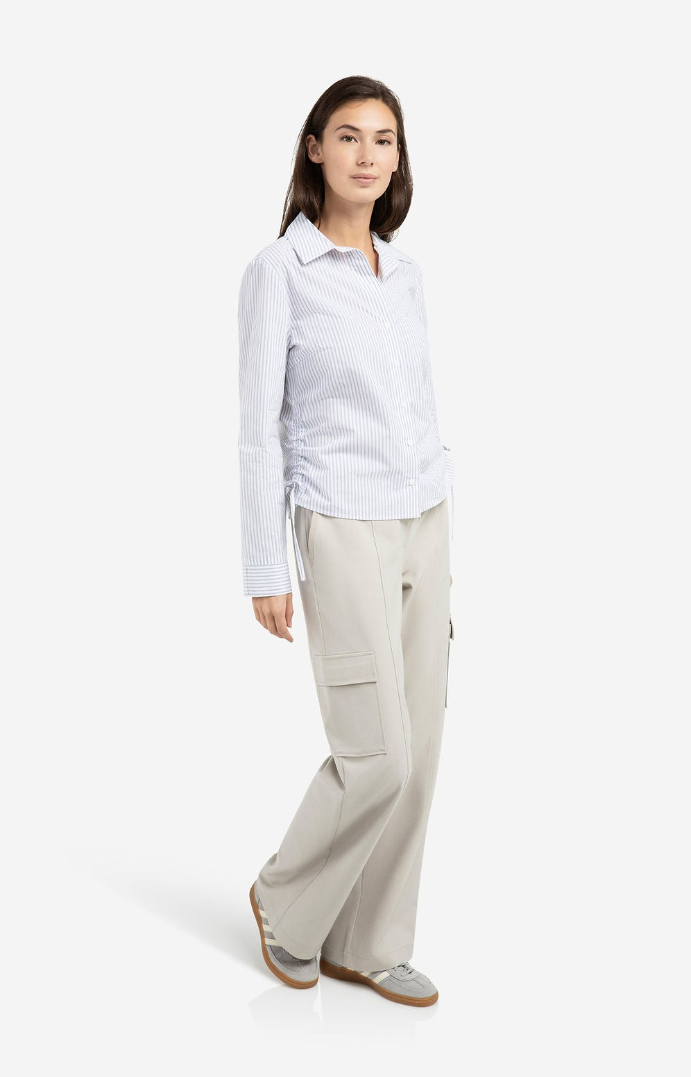 Yaya Drawstring Stripe Shirt