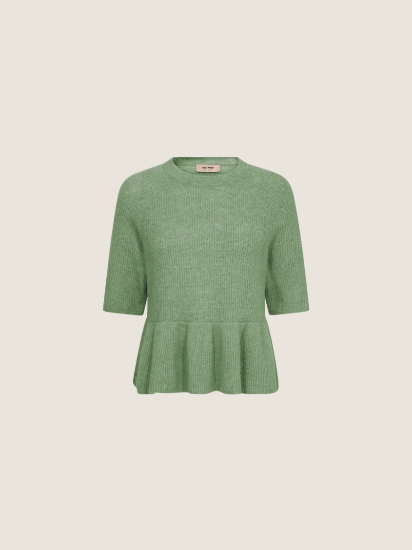 Mos Mosh Thora Frill Knit Turf Green