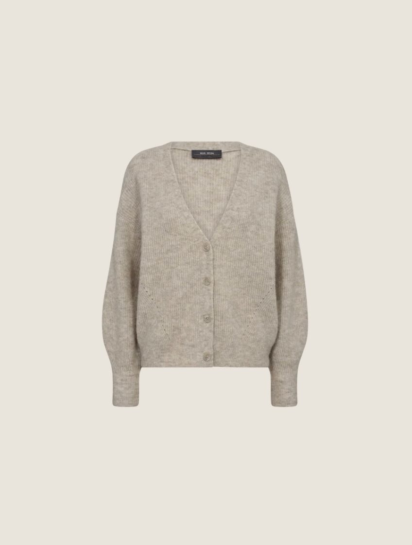 Mos Mosh Thora V-Neck Cardigan Feather Grey
