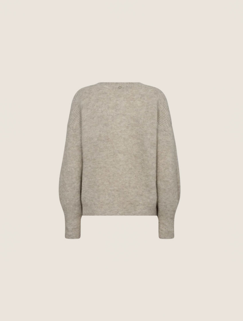 Mos Mosh Thora V-Neck Cardigan Feather Grey