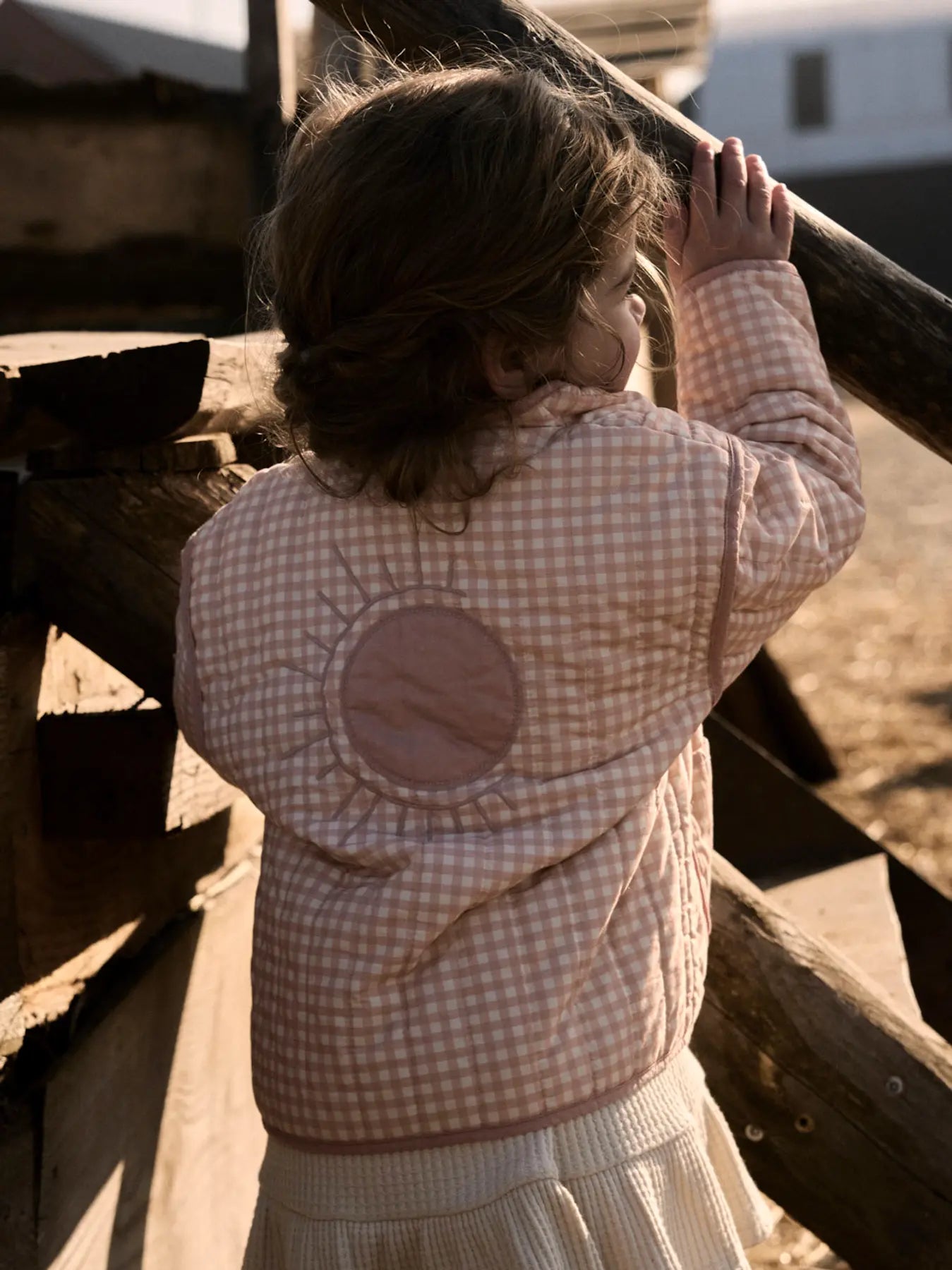 Lil Atelier Pink Check Jacket