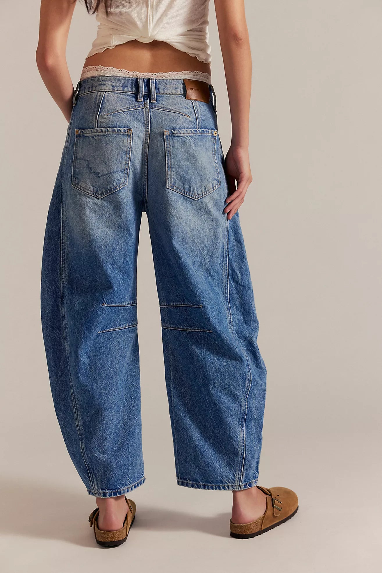 Free People Blue Barrel Jean