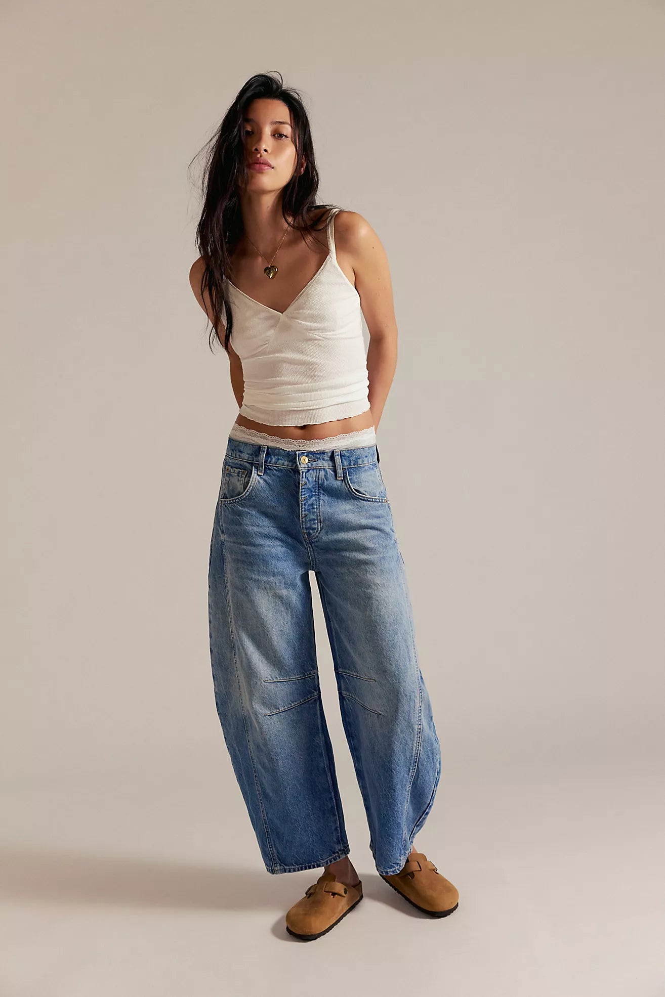 Free People Blue Barrel Jean