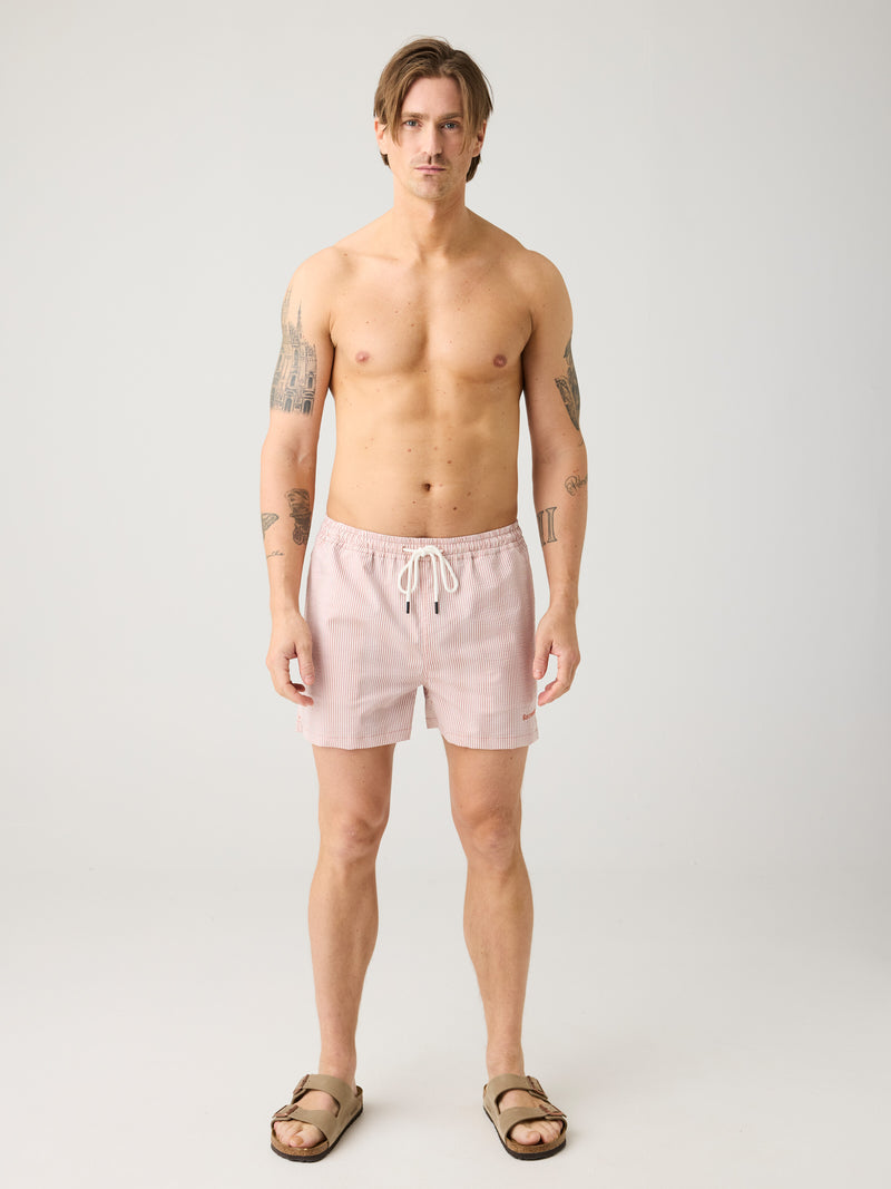 Knowledge Cotton Red Stripe Shorts