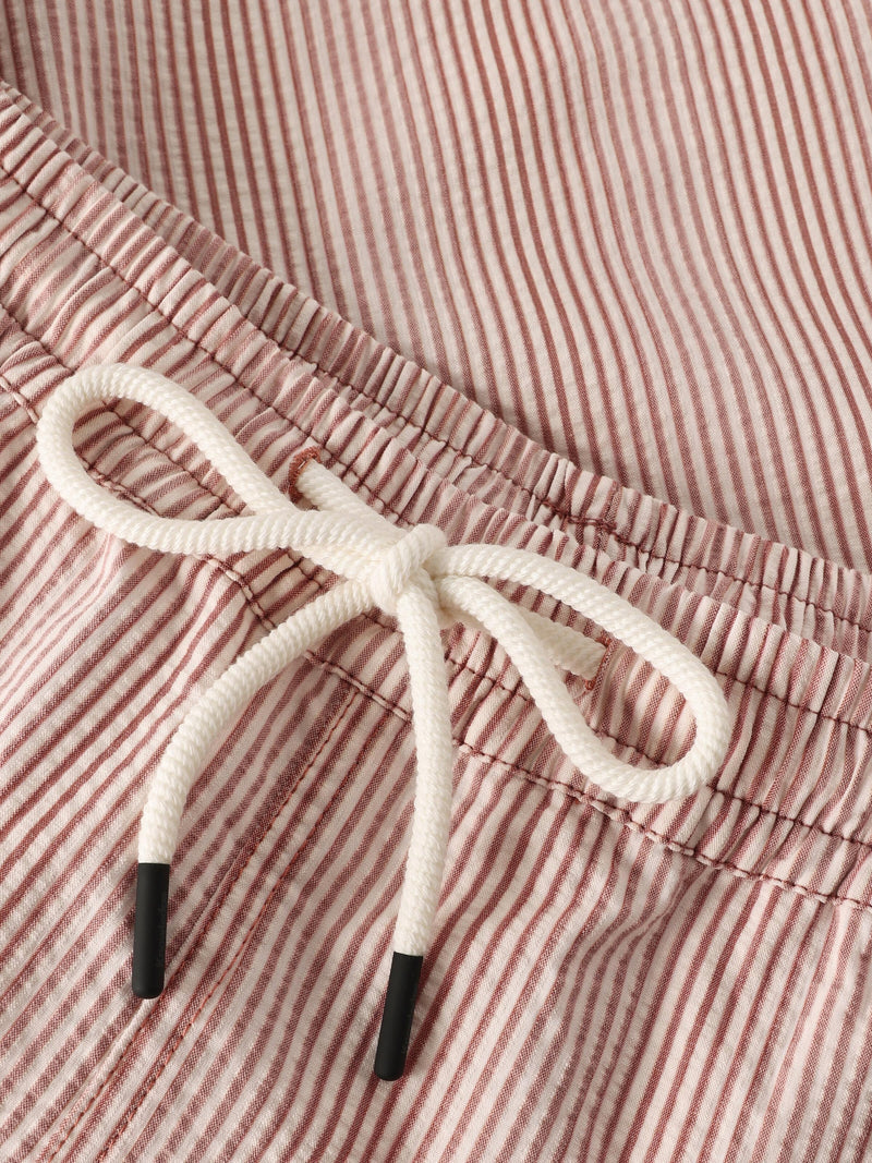 Knowledge Cotton Red Stripe Shorts