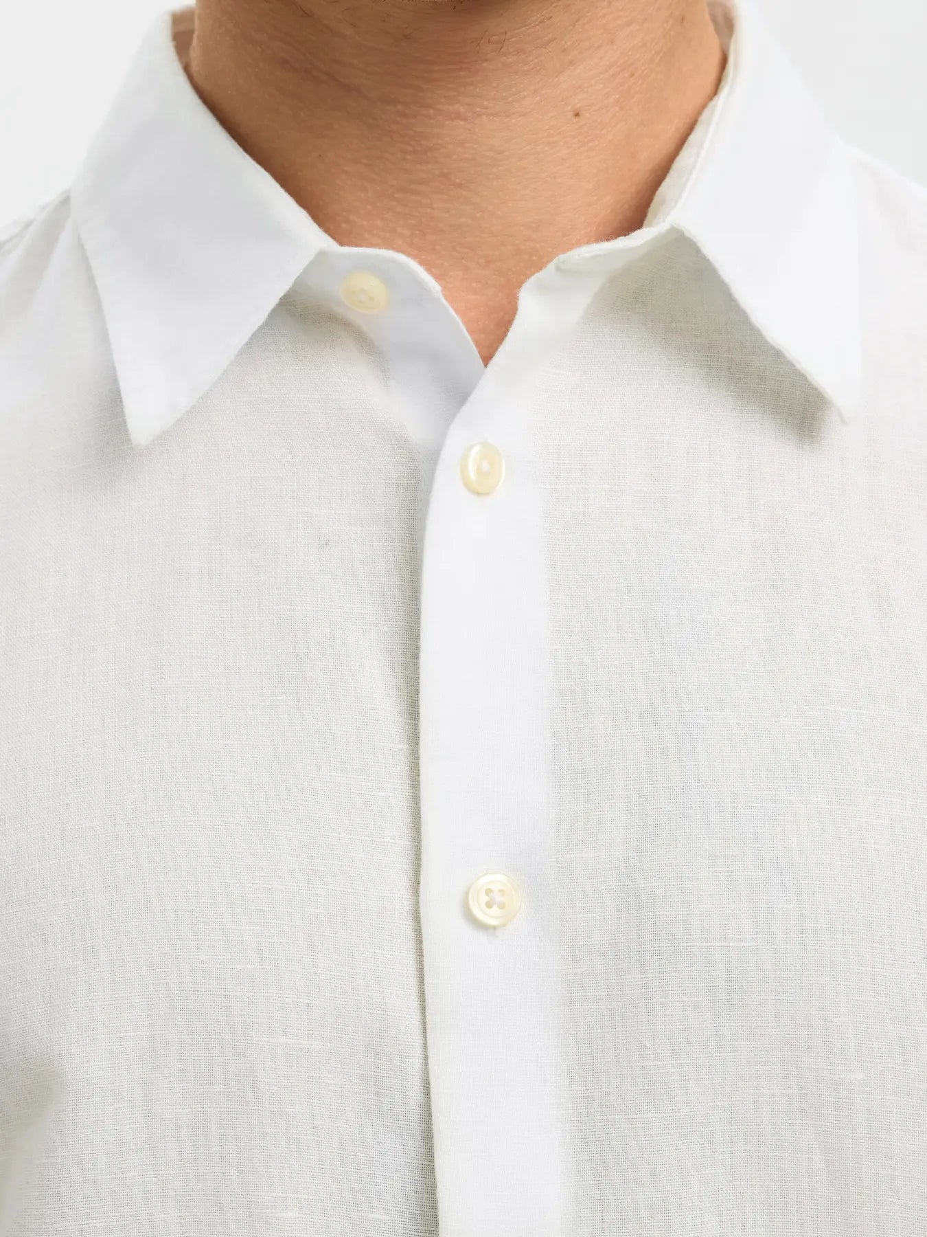 Selected White Linen LS Shirt