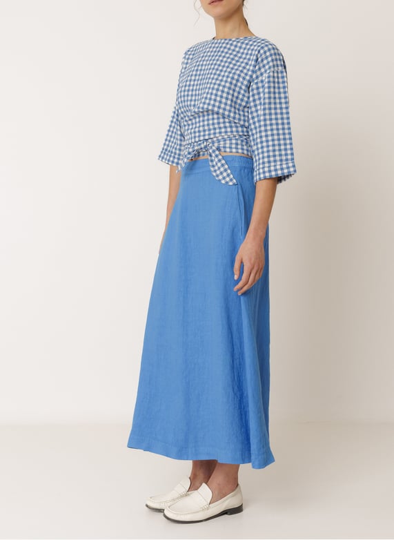 Indi & Cold Blue Linen Skirt